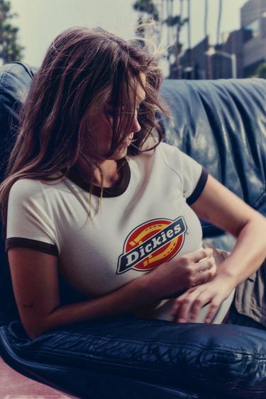 Dickies contrast rib T-shirt — Ice 1
