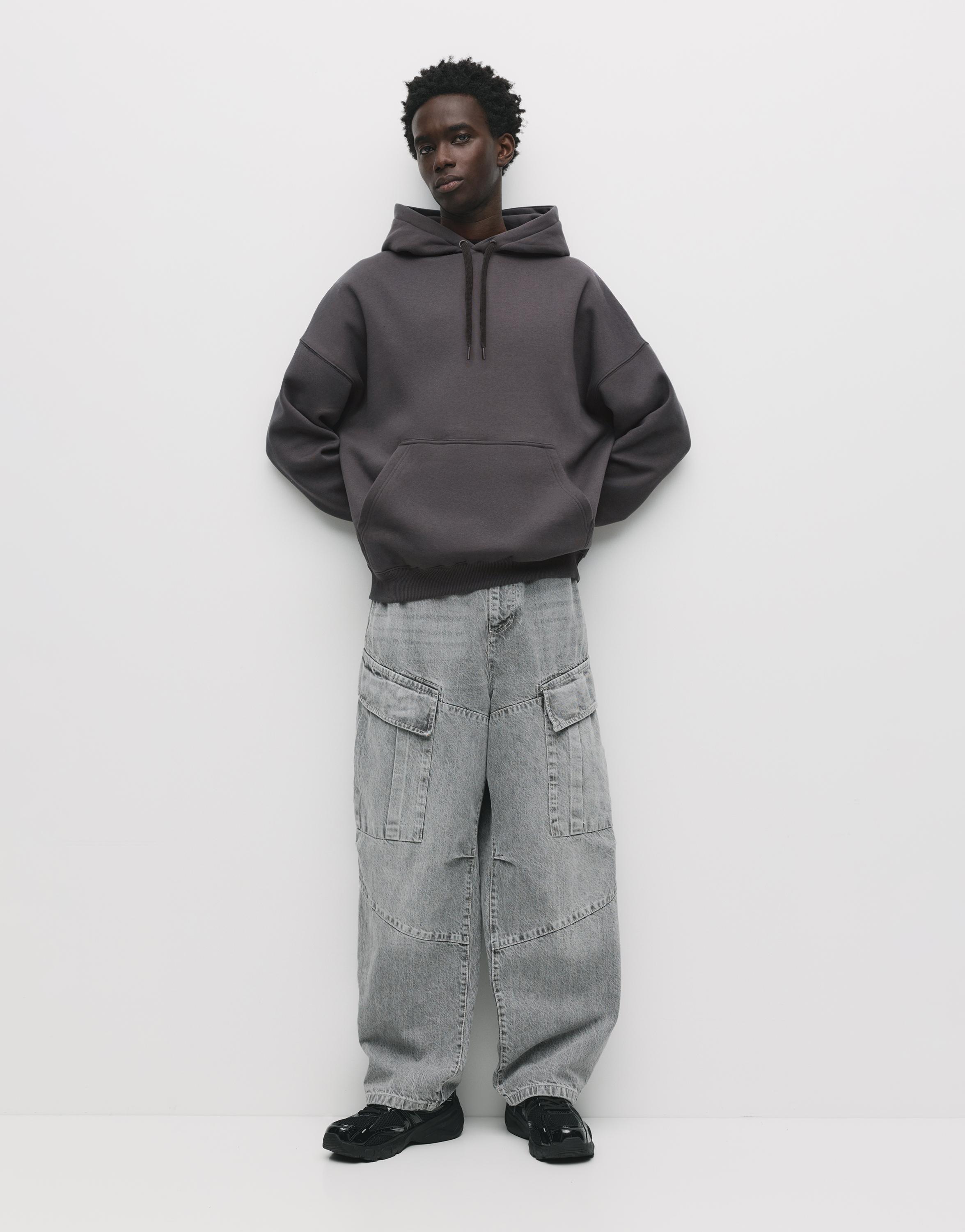 Basic kapüşonlu sweatshirt - Görsel 91