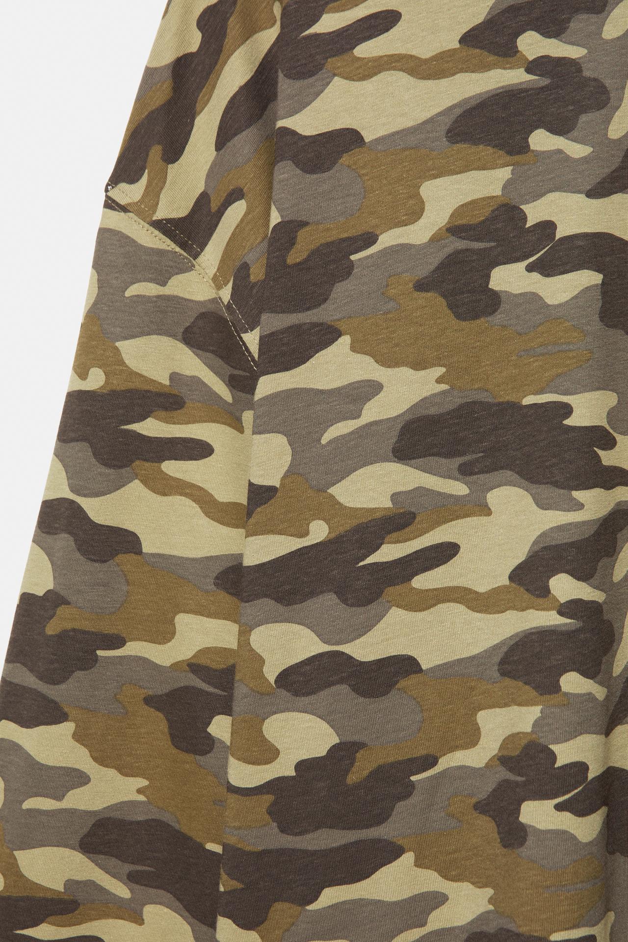 Long sleeve printed T-shirt — Khaki