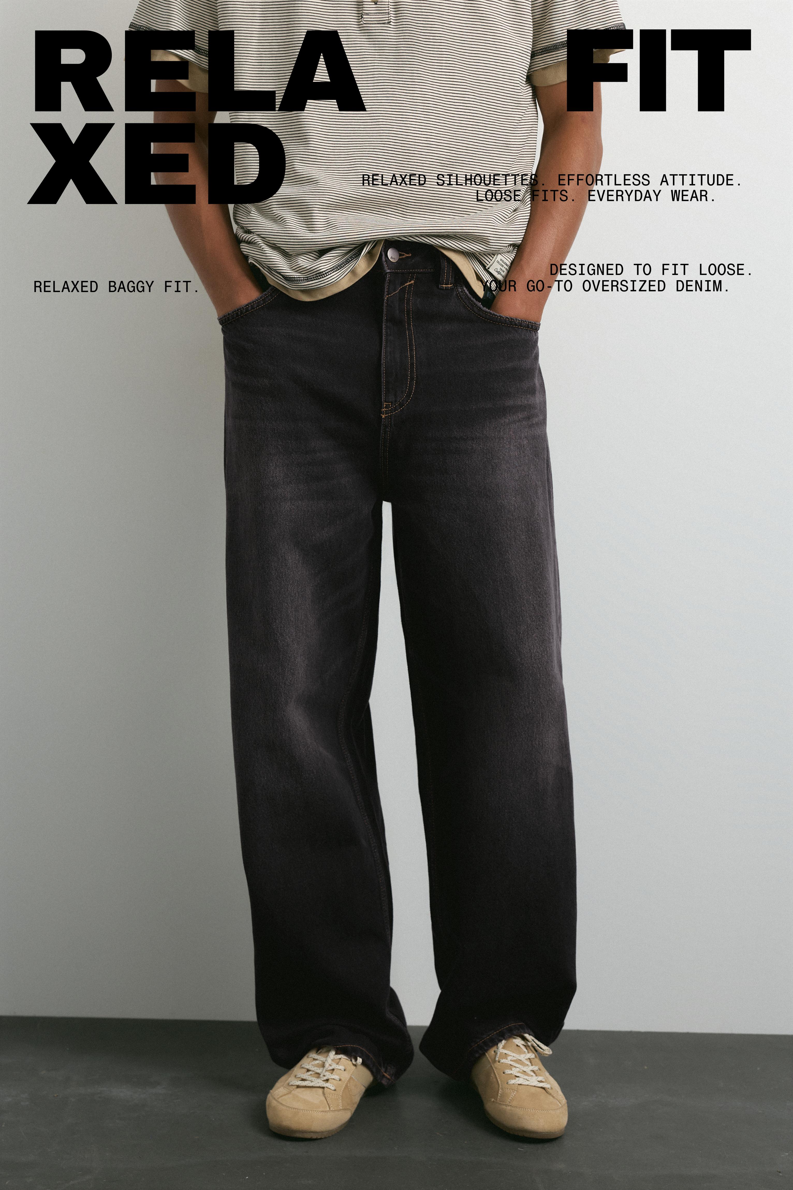 Relaxed baggy jeans — Faded black