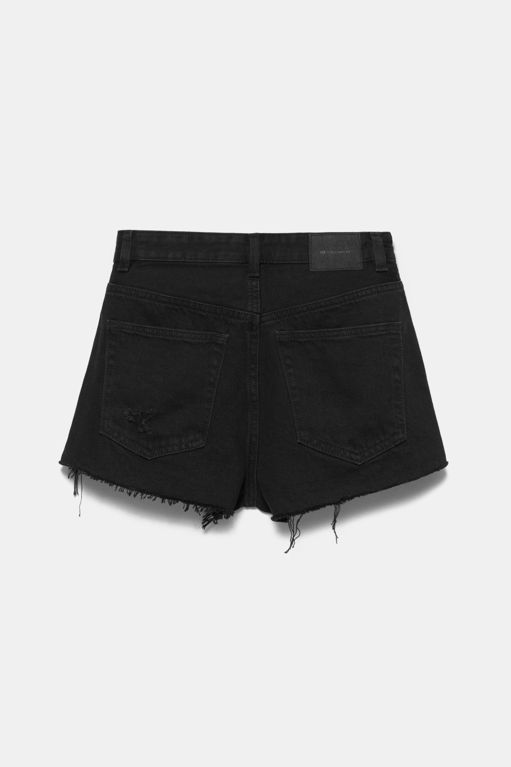 Mom fit ripped denim shorts — Black