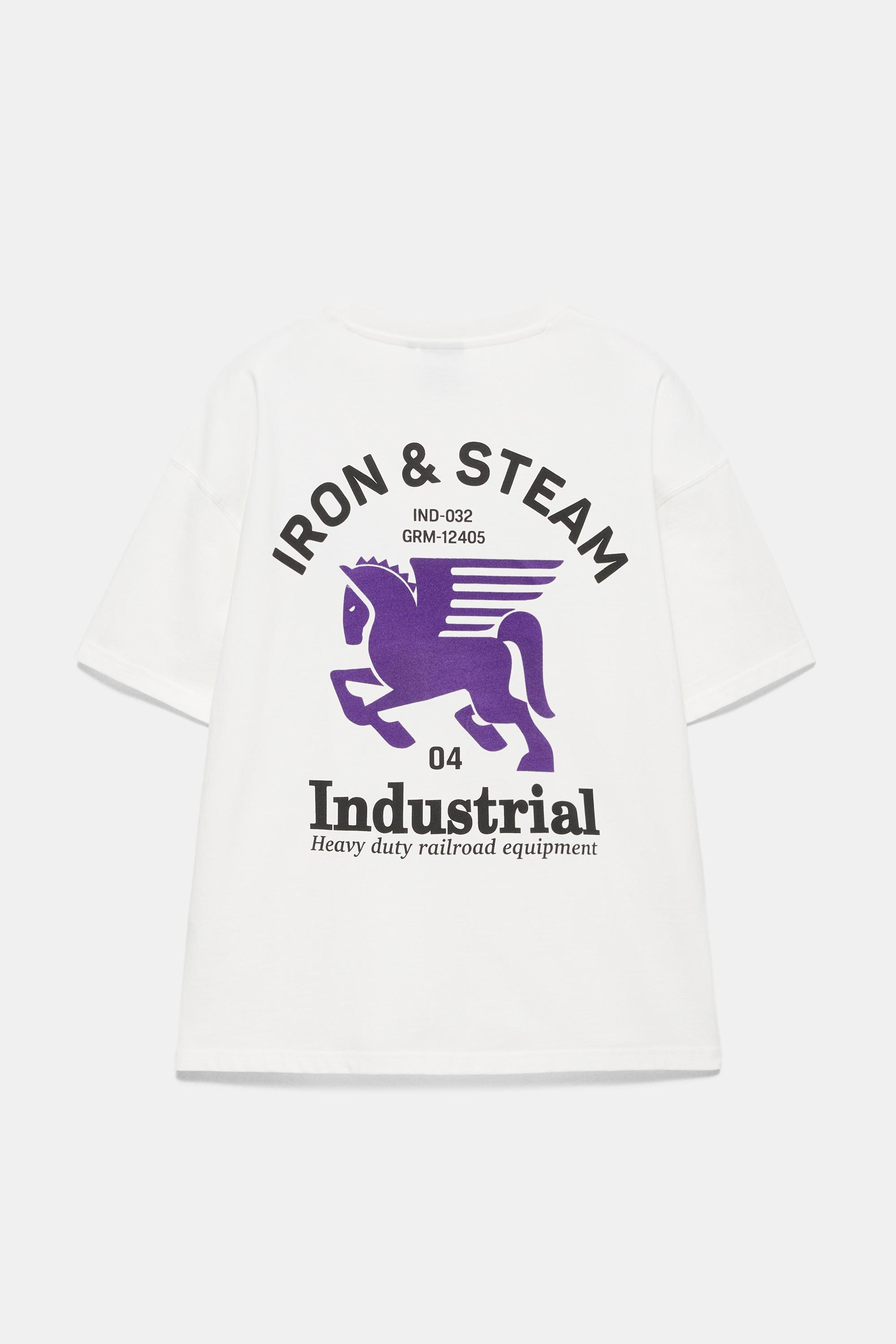 Boxy T-shirt with graphic embroidery — White