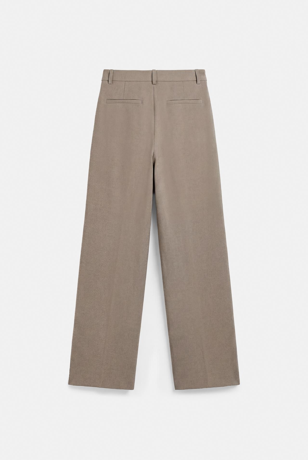 Slim fit straight smart trousers — Mole brown