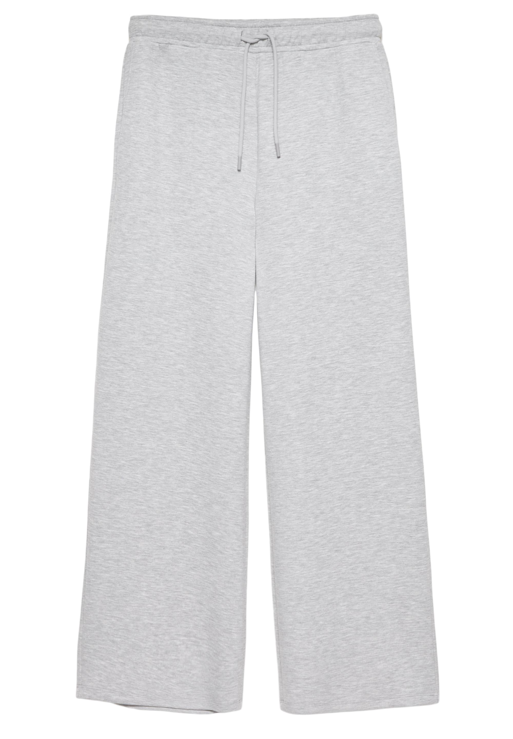 Soft-touch wide-leg trousers — Grey marl