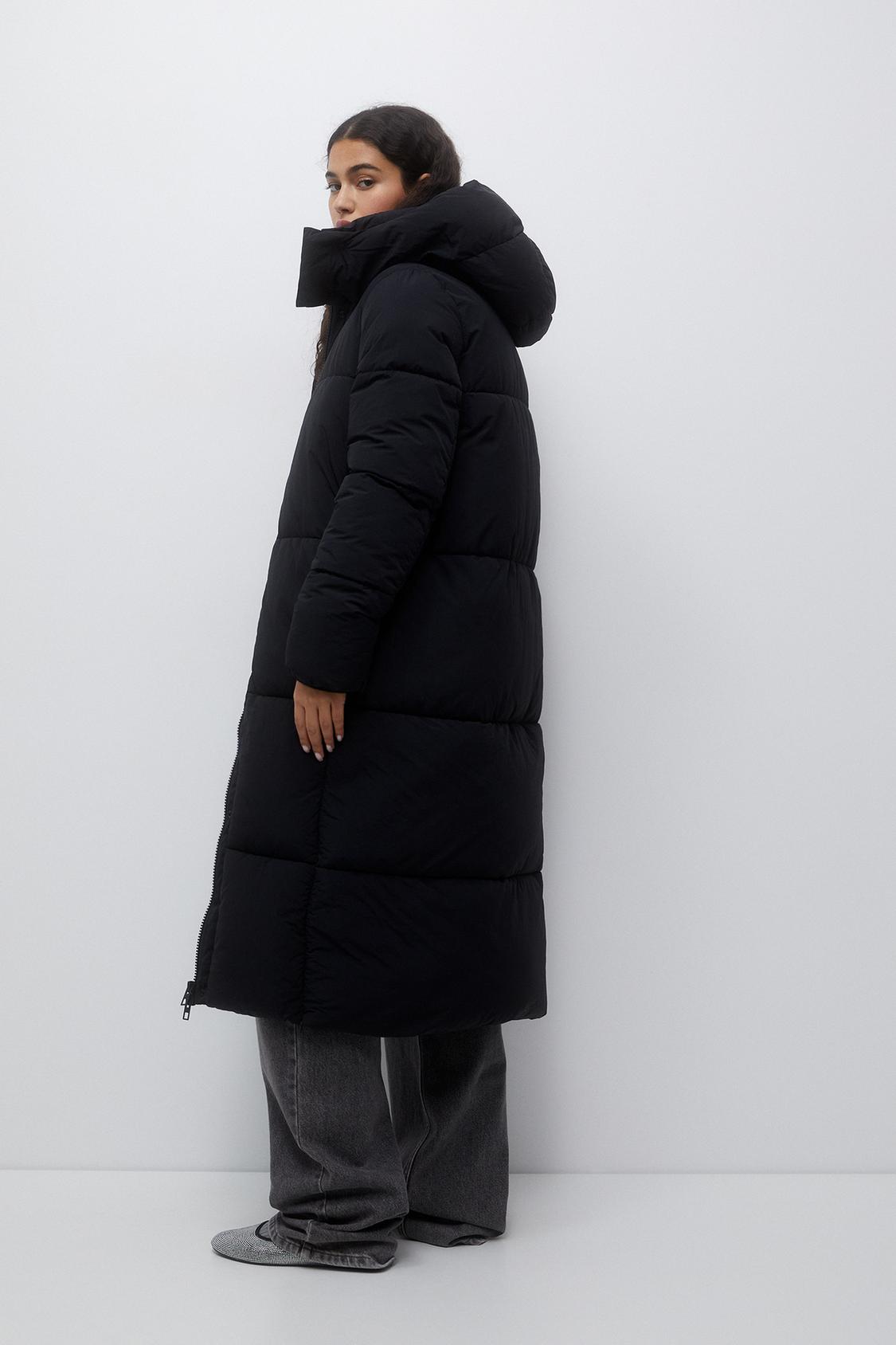 Extra-long quilted coat - PULL&BEAR