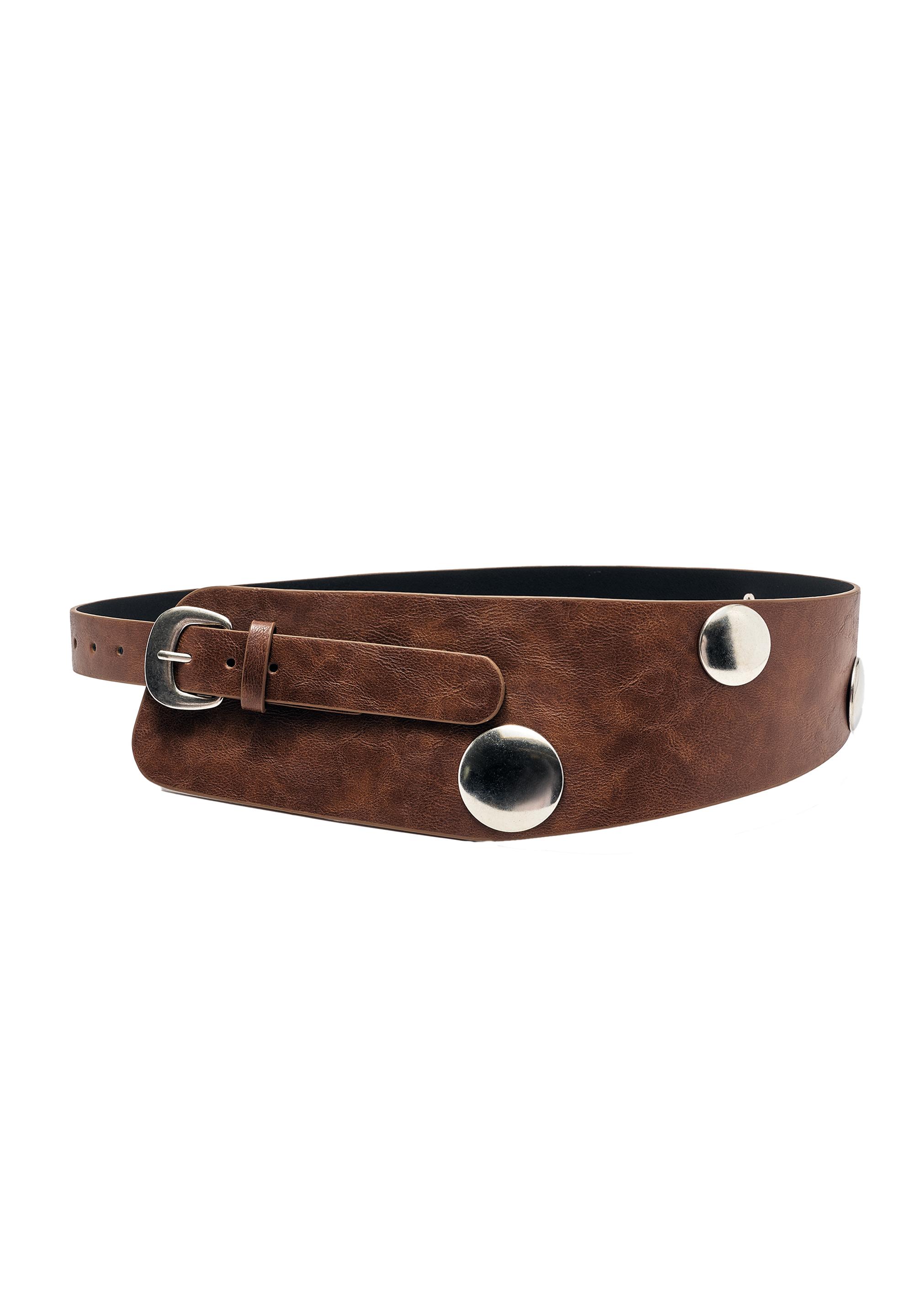Studded belt — Brown
