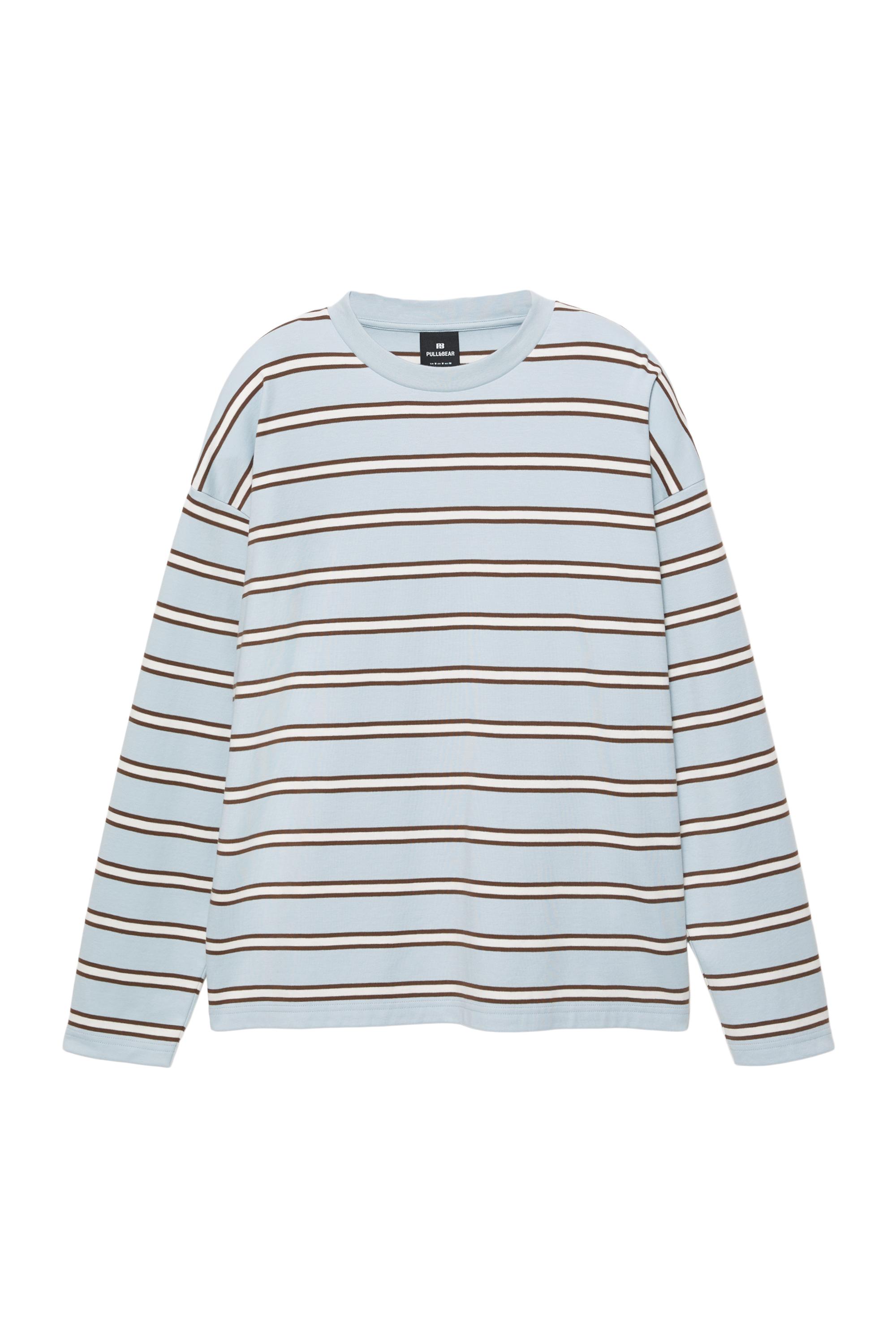 Uzun kollu çizgili t-shirt