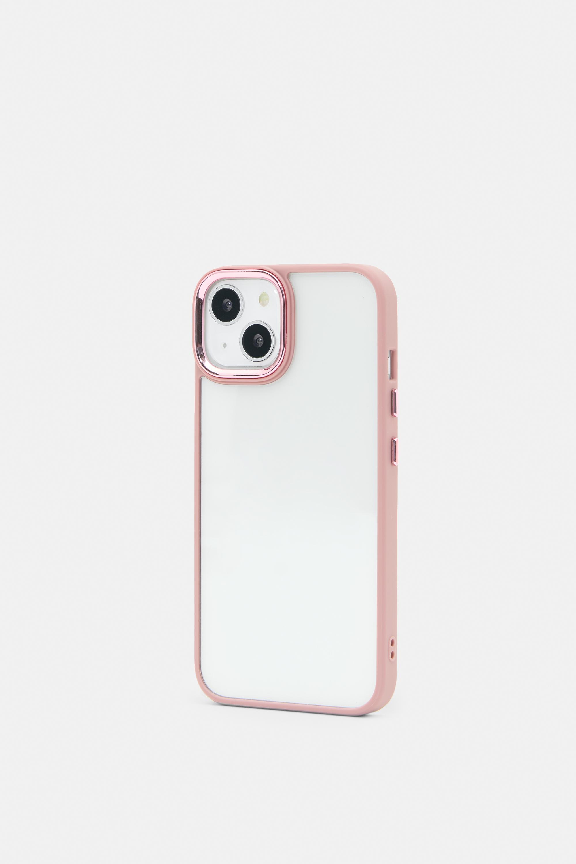 iPhone case with contrast border — Off pink