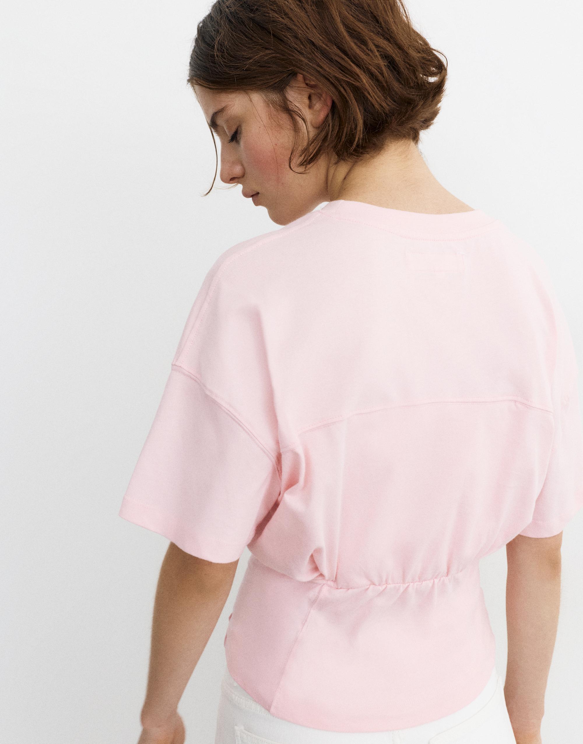 Panelled boxy-fit T-shirt — Pink