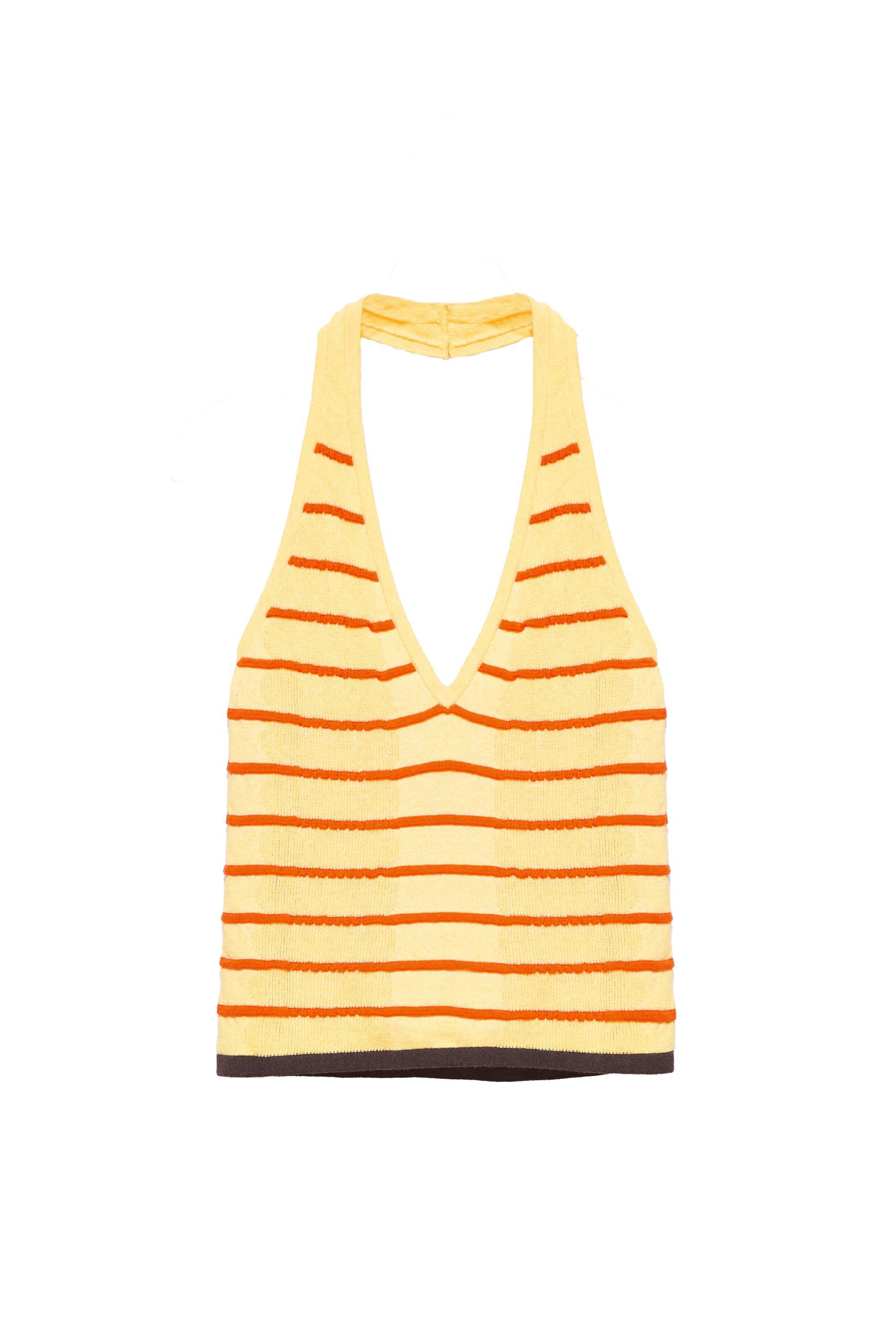 Çizgili halter örgü top - Görsel 3