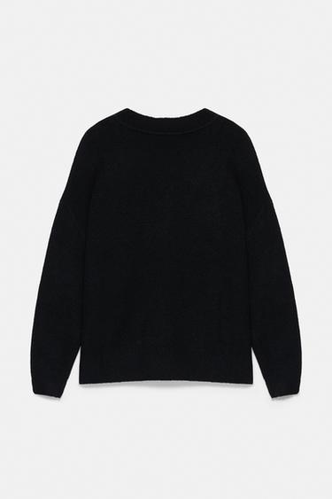 Boxy V-neck jumper — Black 6