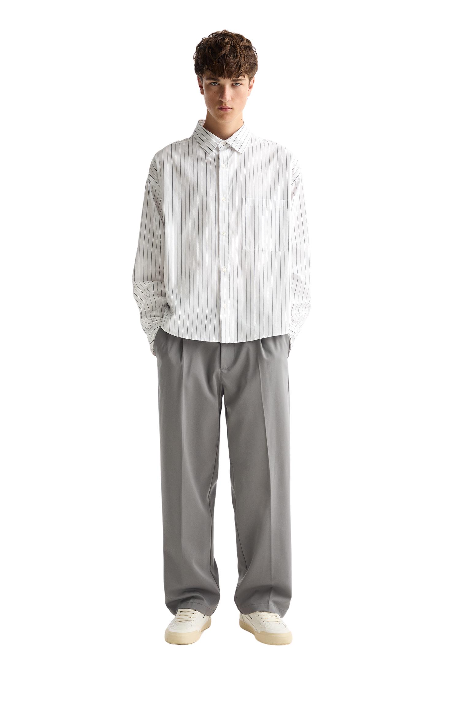 Wide-leg tailored trousers — Grey
