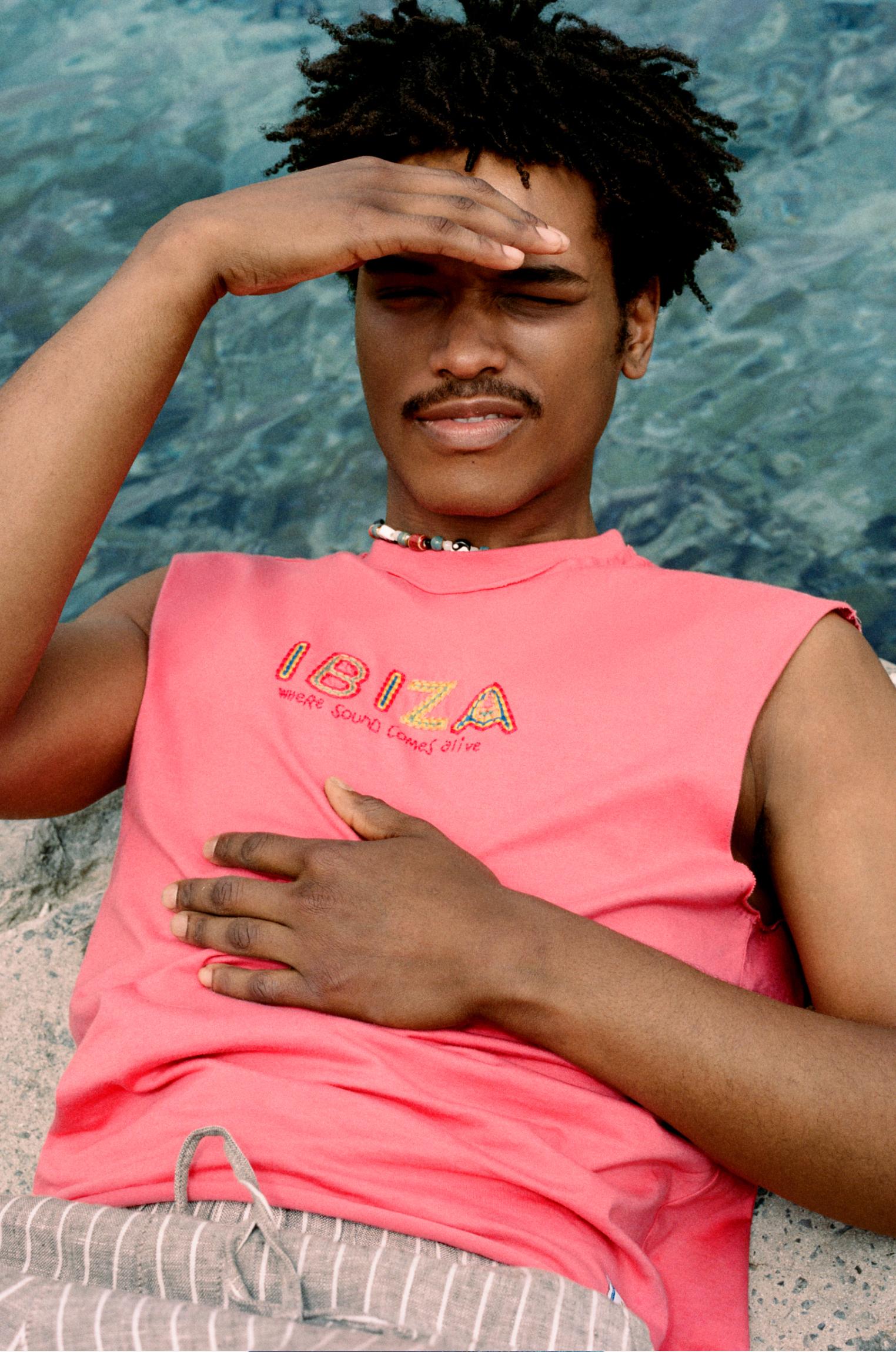 Boxy Ibiza vest top — Salmon pink