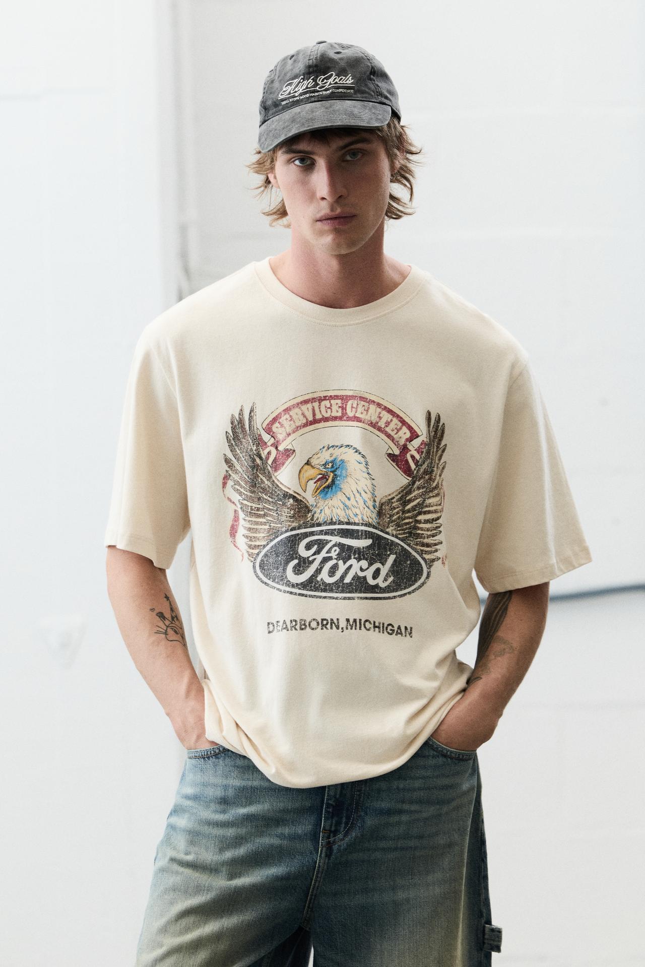 Ford short sleeve T-shirt — Ecru