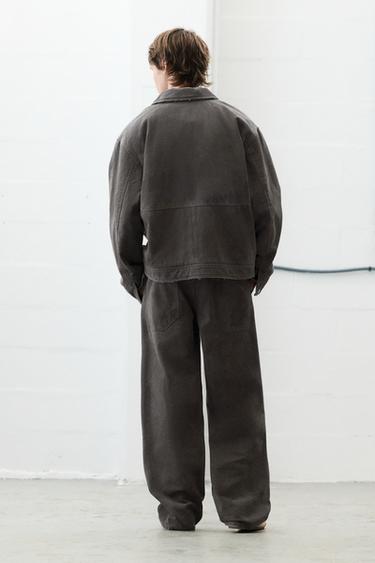 Washed-finish straight trousers — Steel blue 2