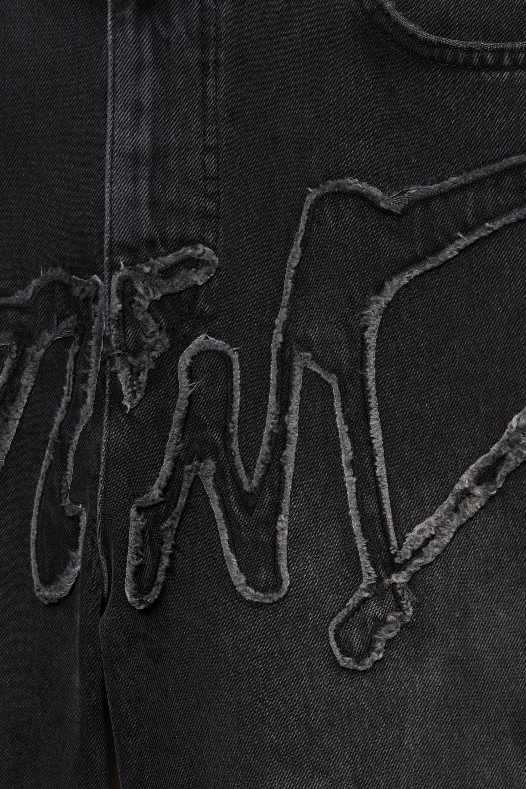 STWD skater denim Bermuda shorts — Faded black (alternate view)