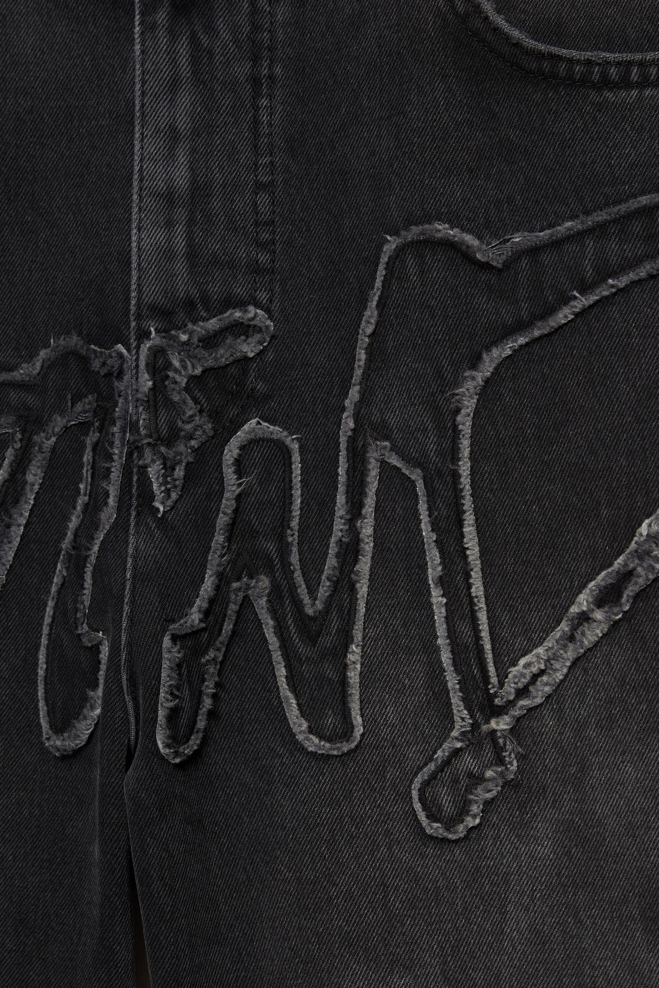 STWD skater denim Bermuda shorts — Faded black