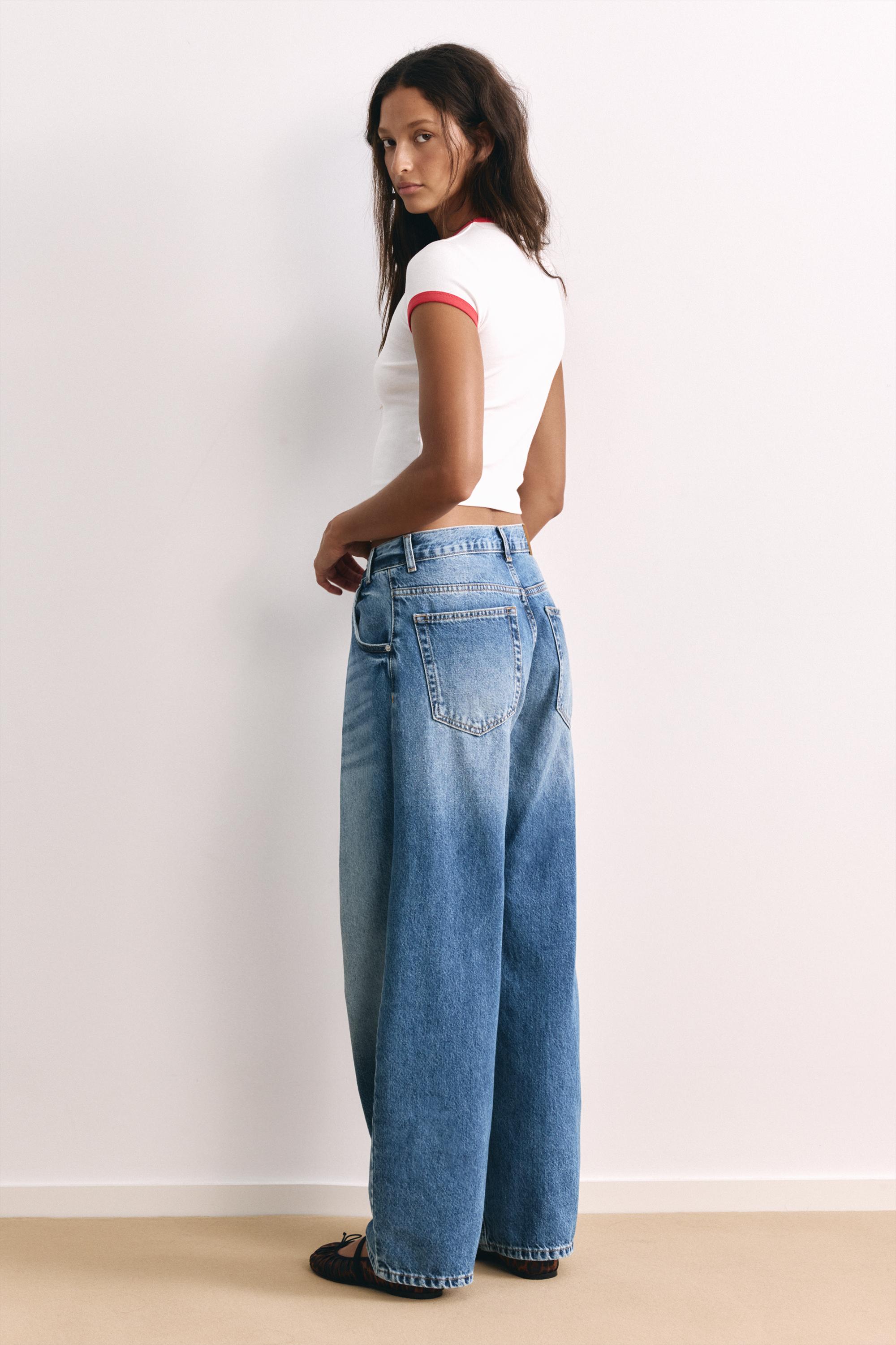Pleated balloon-fit baggy jeans — Dark blue