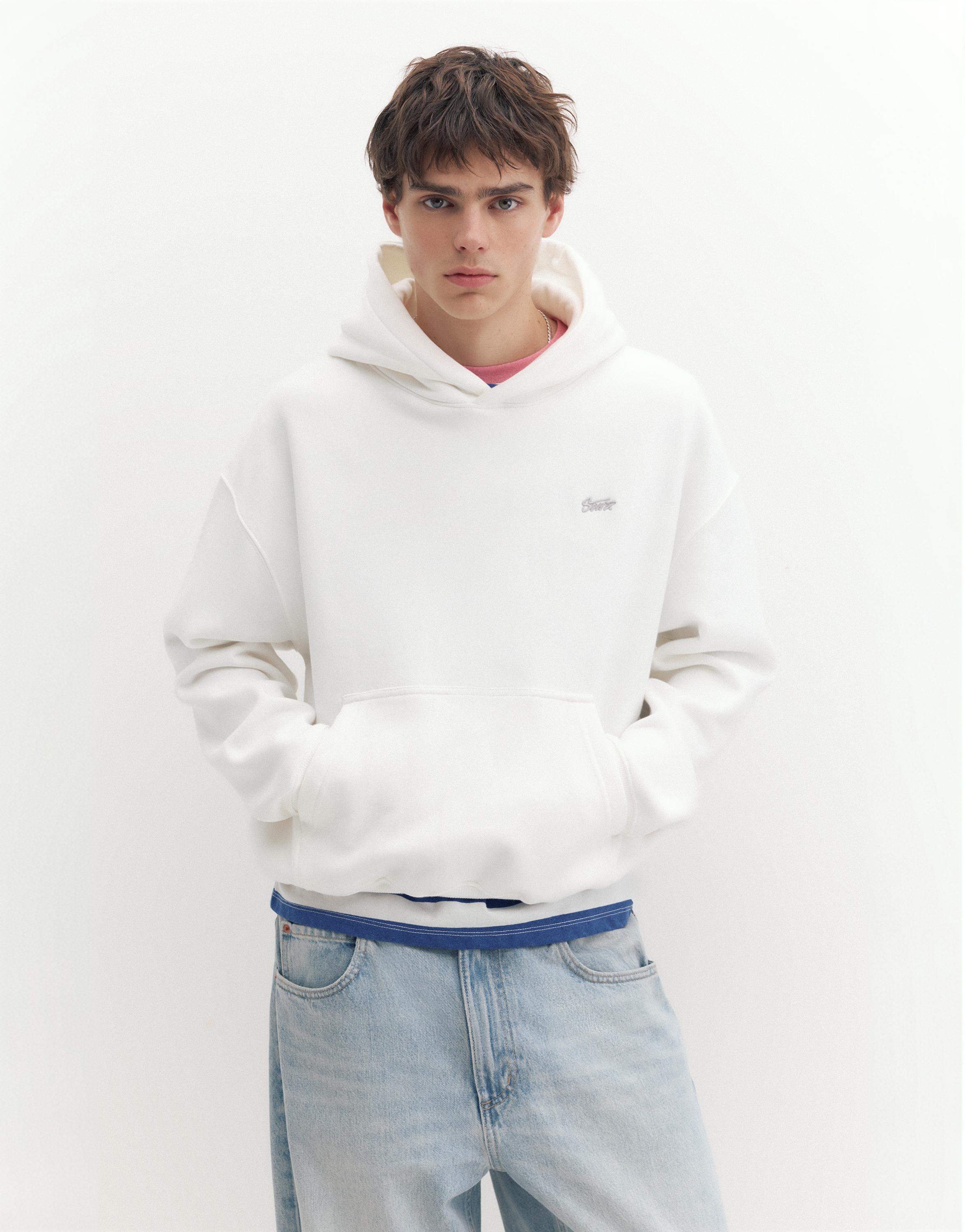 STWD logo boxy hoodie — Off white