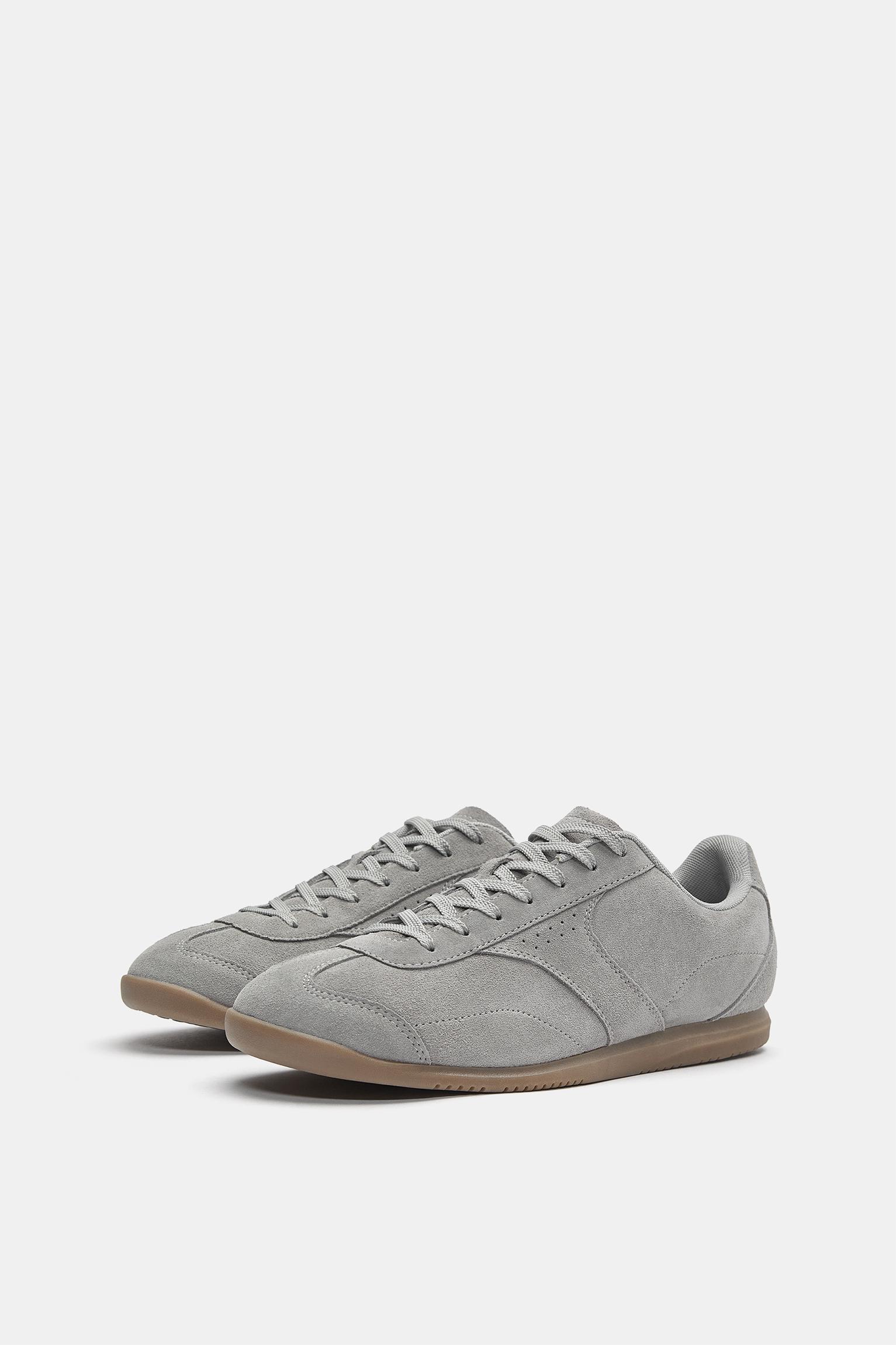 Casual leather trainers — Grey