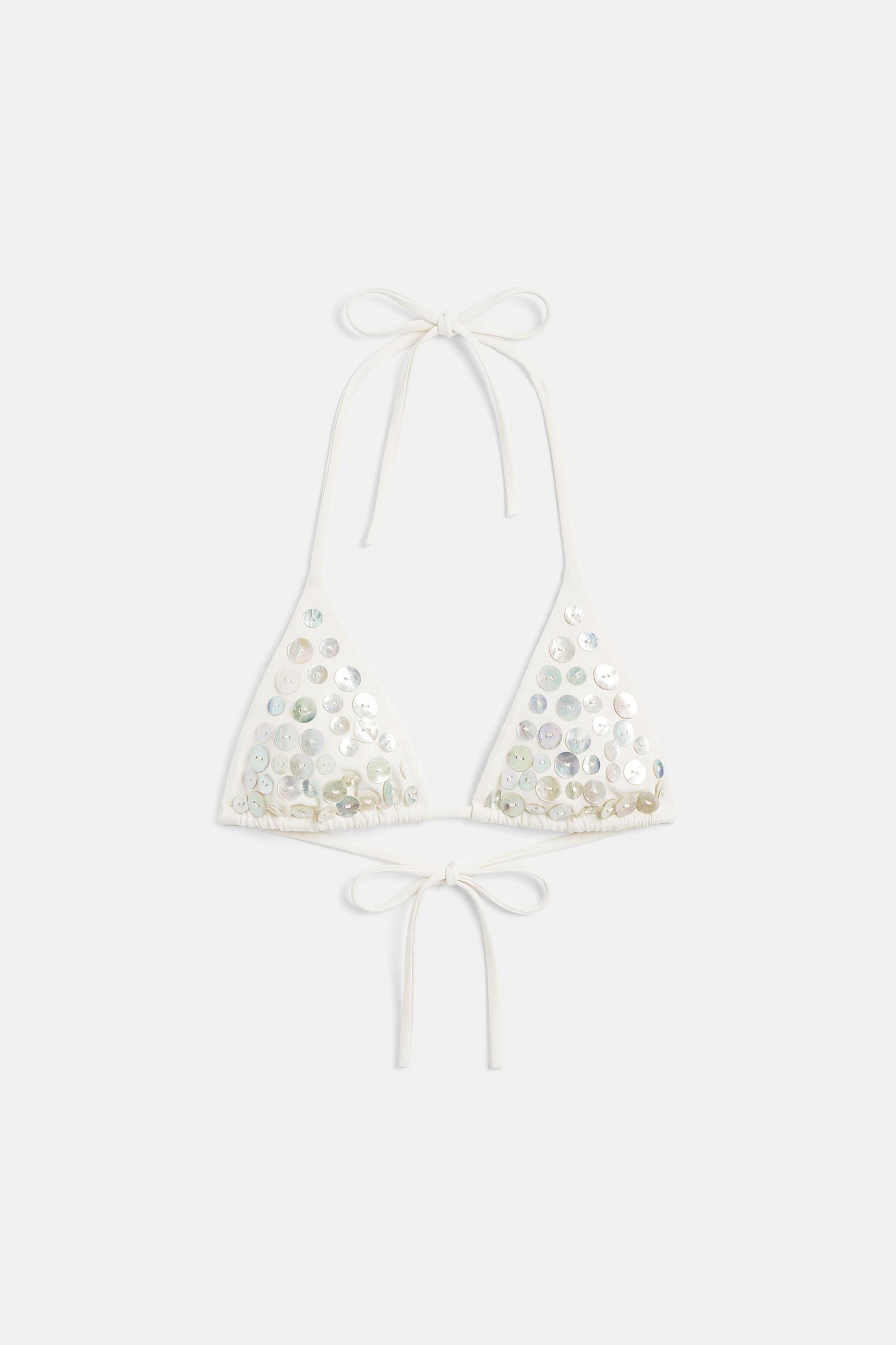 Button bikini top — Ice