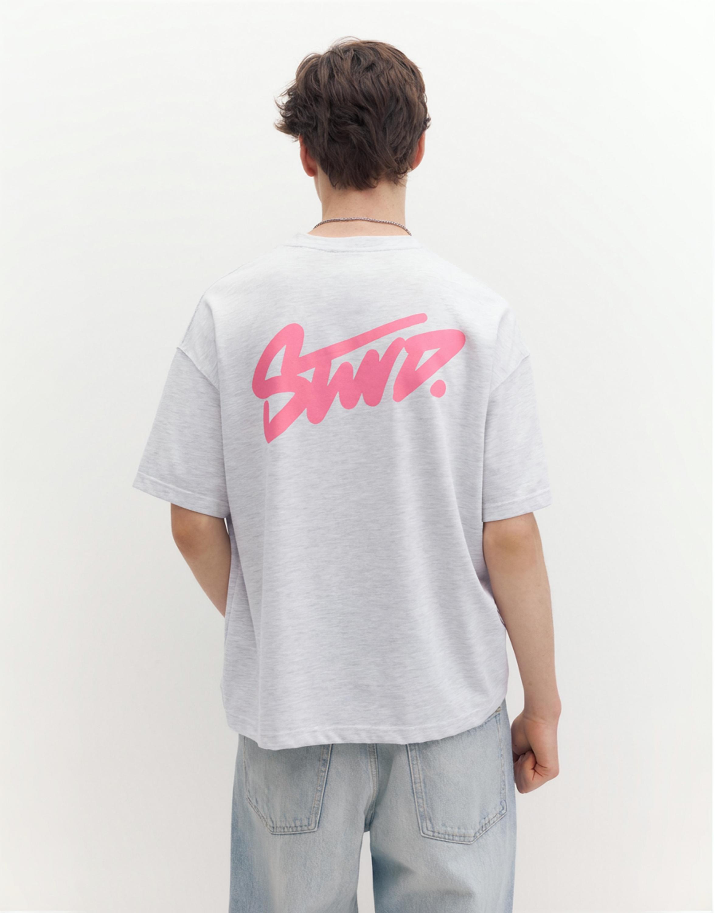 Boxy STWD logo T-shirt — Medium grey