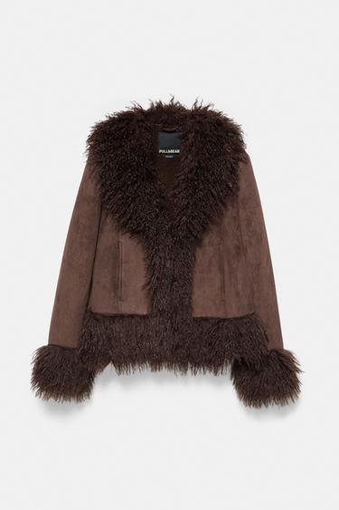 Fitted faux suede jacket — Brown 5