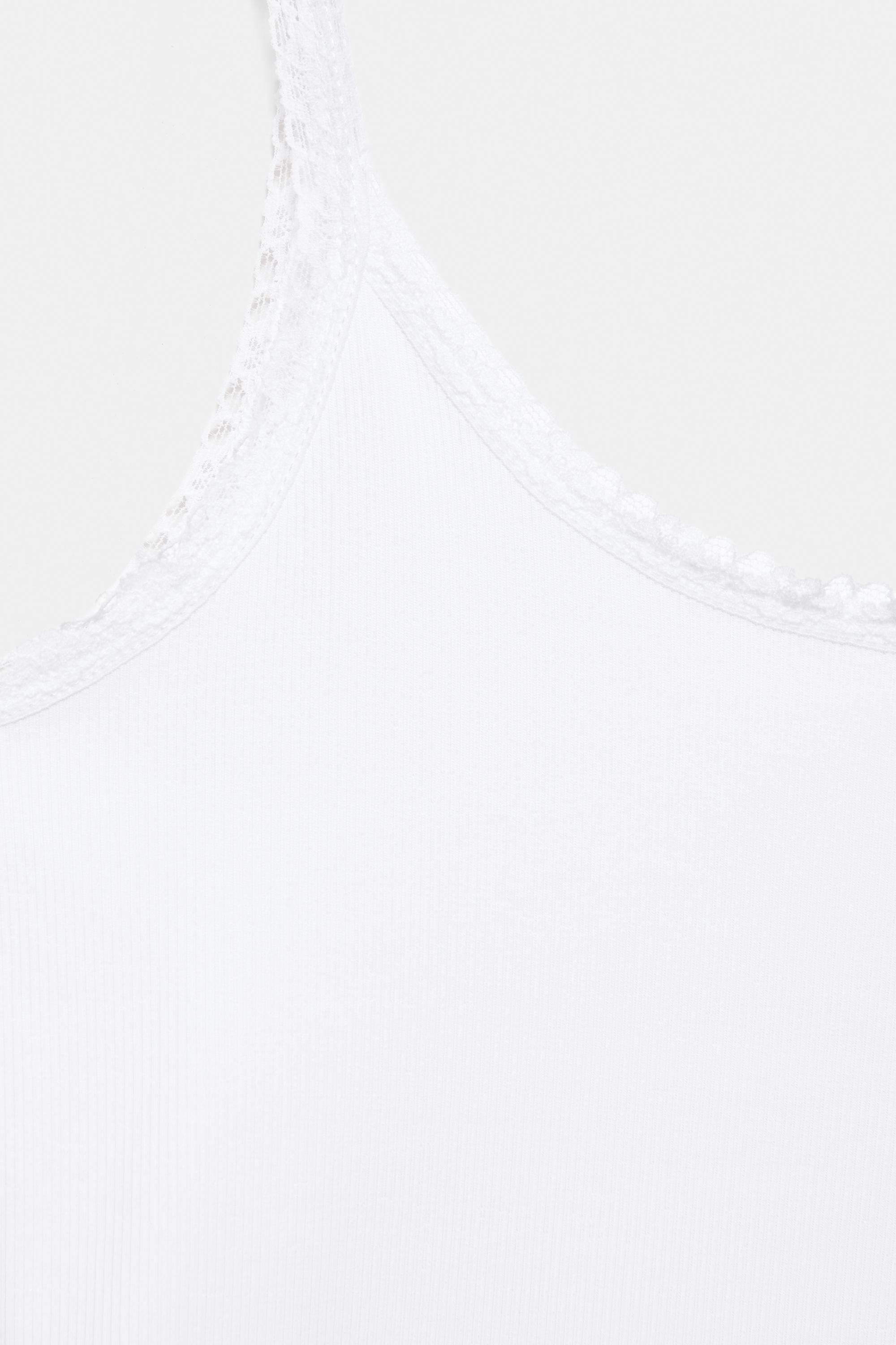 Lace-trim tank top — White