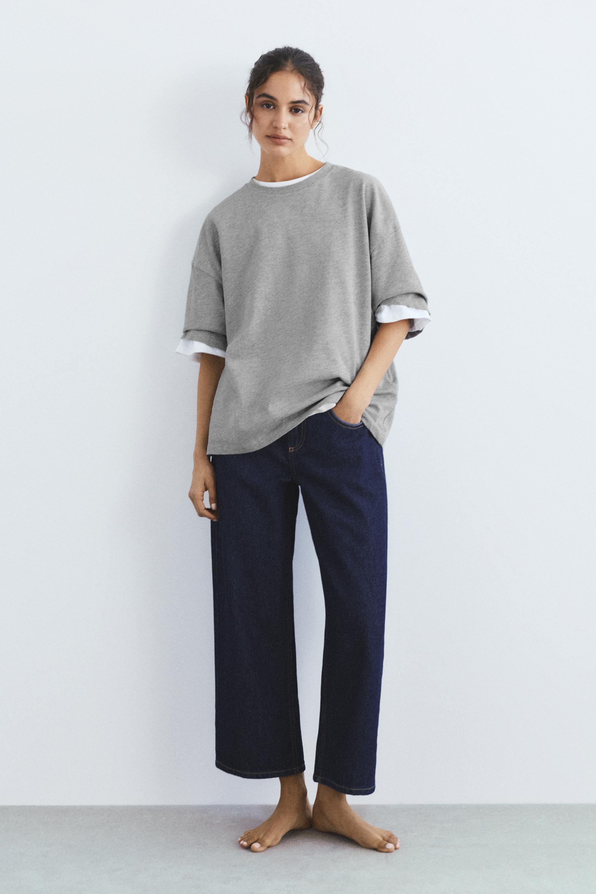 Oversize short sleeve T-shirt — Grey marl