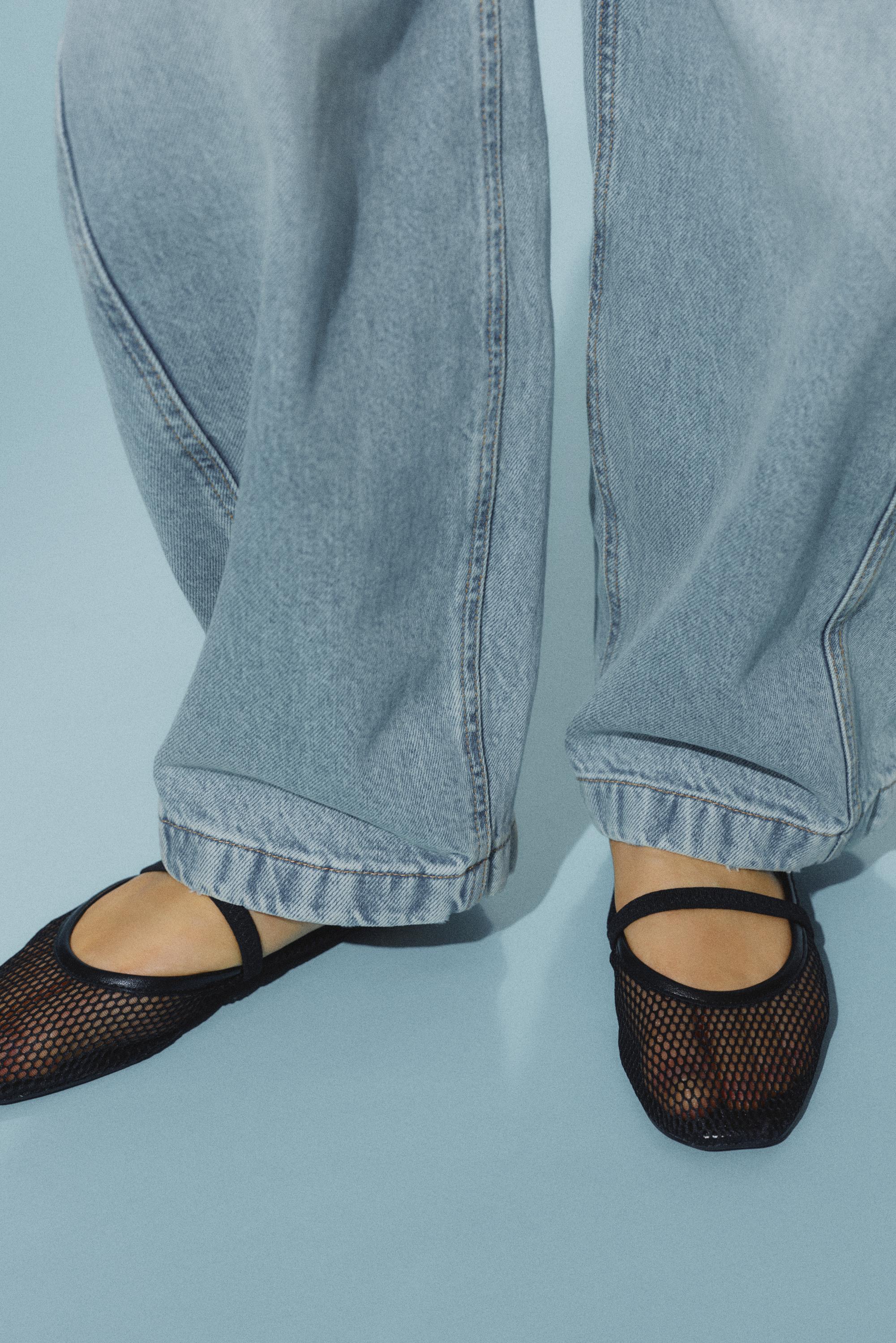 Mesh ballet flats — Black