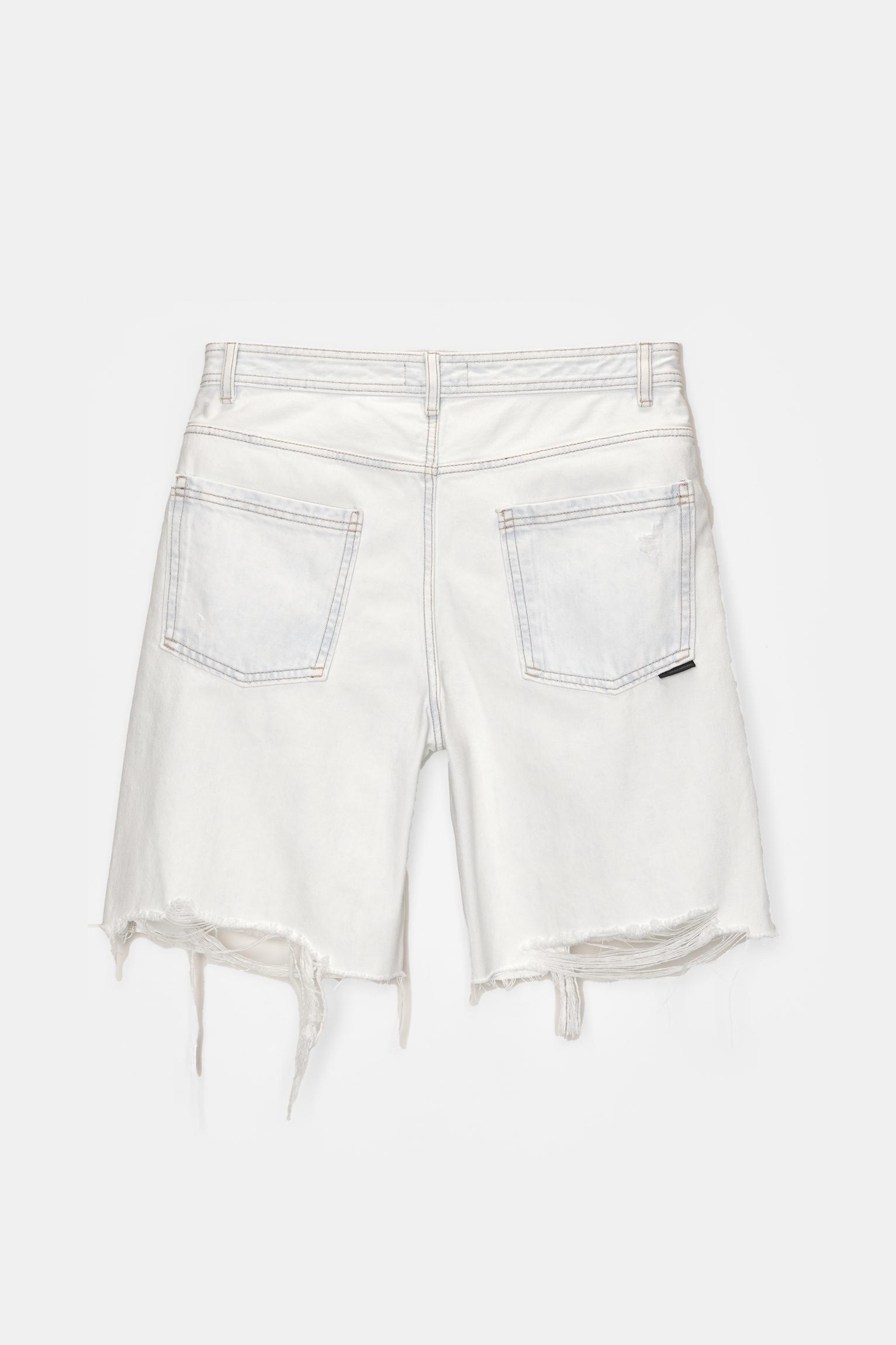 NWT. outlet Zara Man White Straight Fit Denim Bermuda Shorts. Size 30.