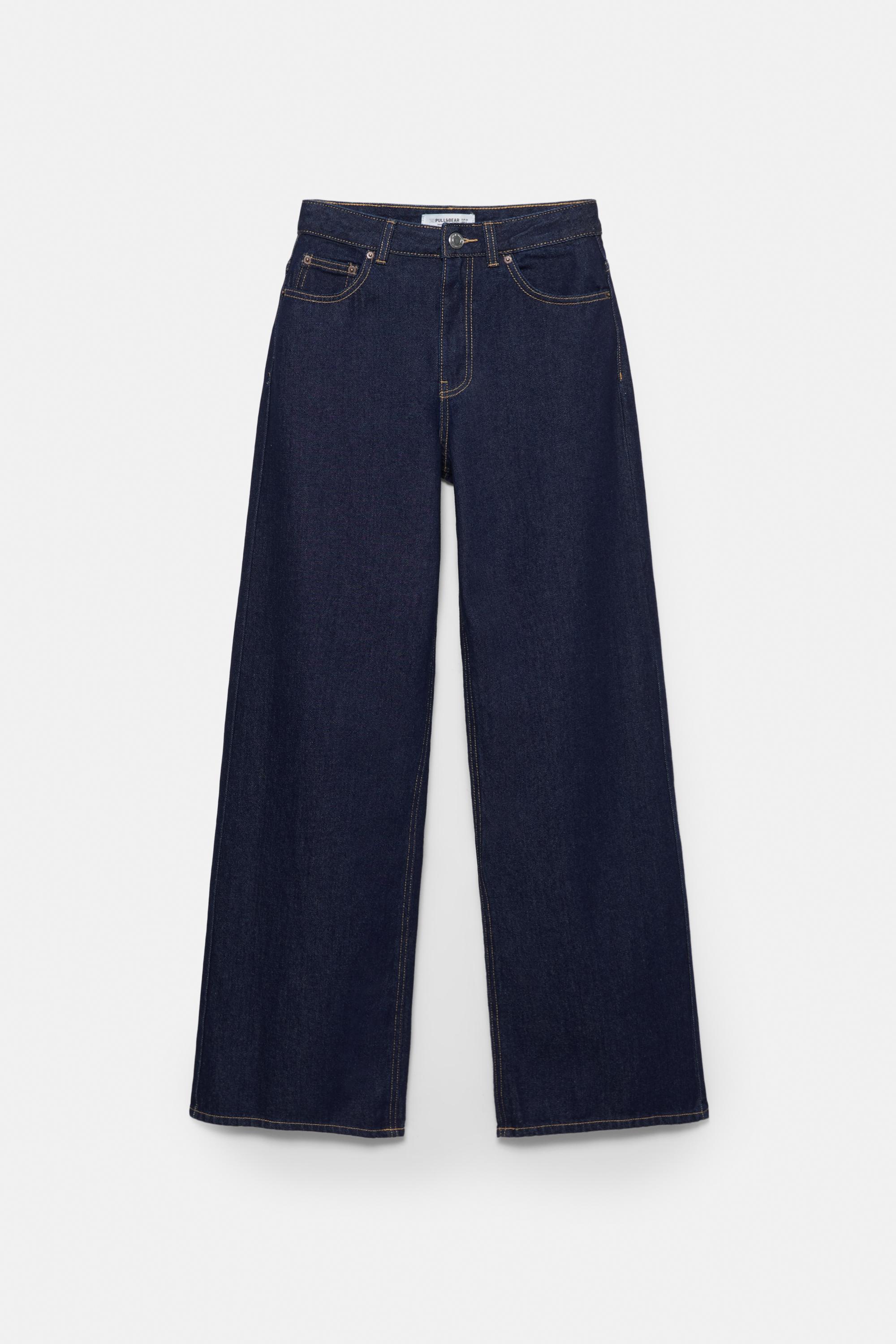 High-waist wide-leg jeans — Ink blue