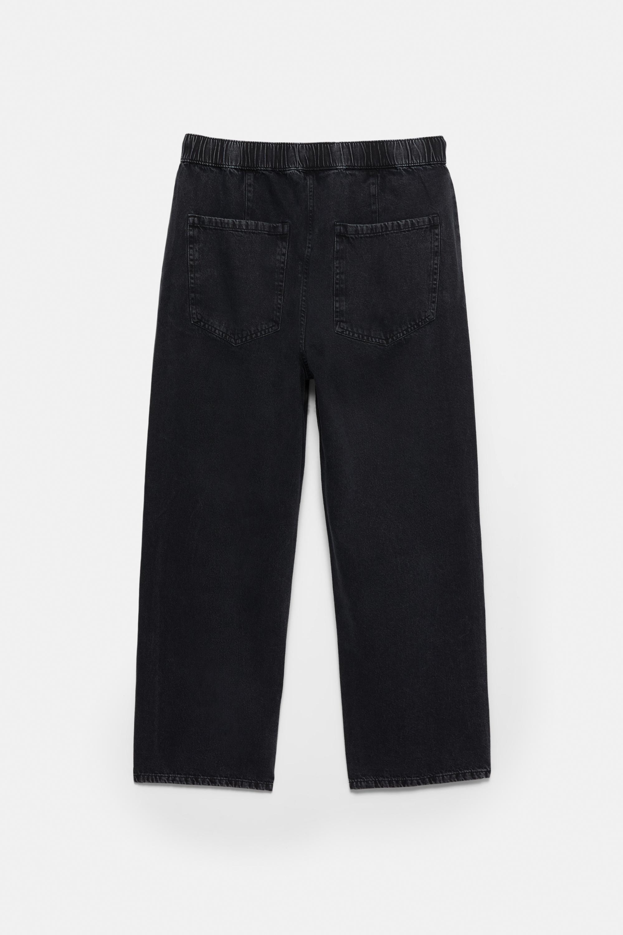 Slouchy mid-waist jeans — Black