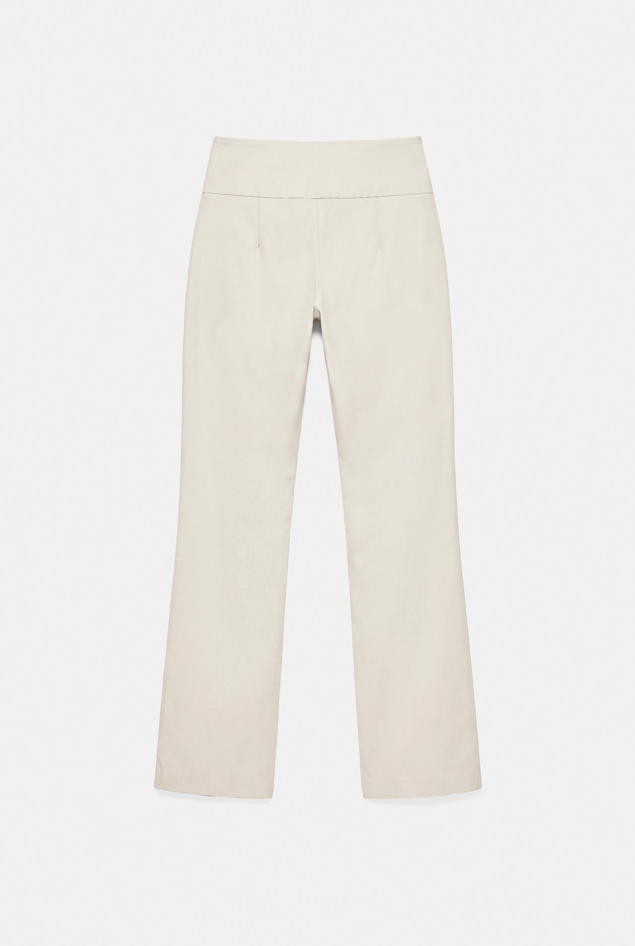 Straight trousers with buckle — Sand