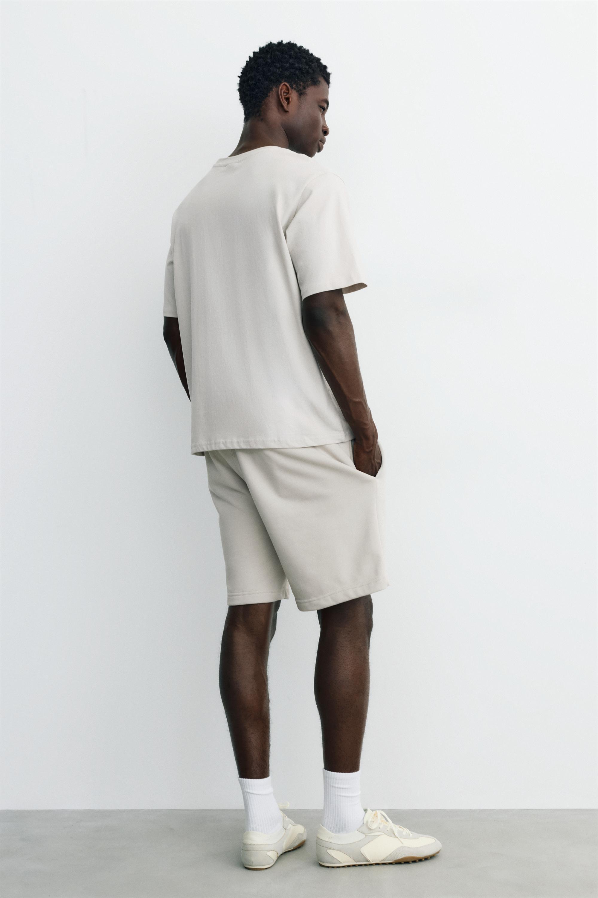 Pack of Bermuda jogger shorts and T-shirt — Ash