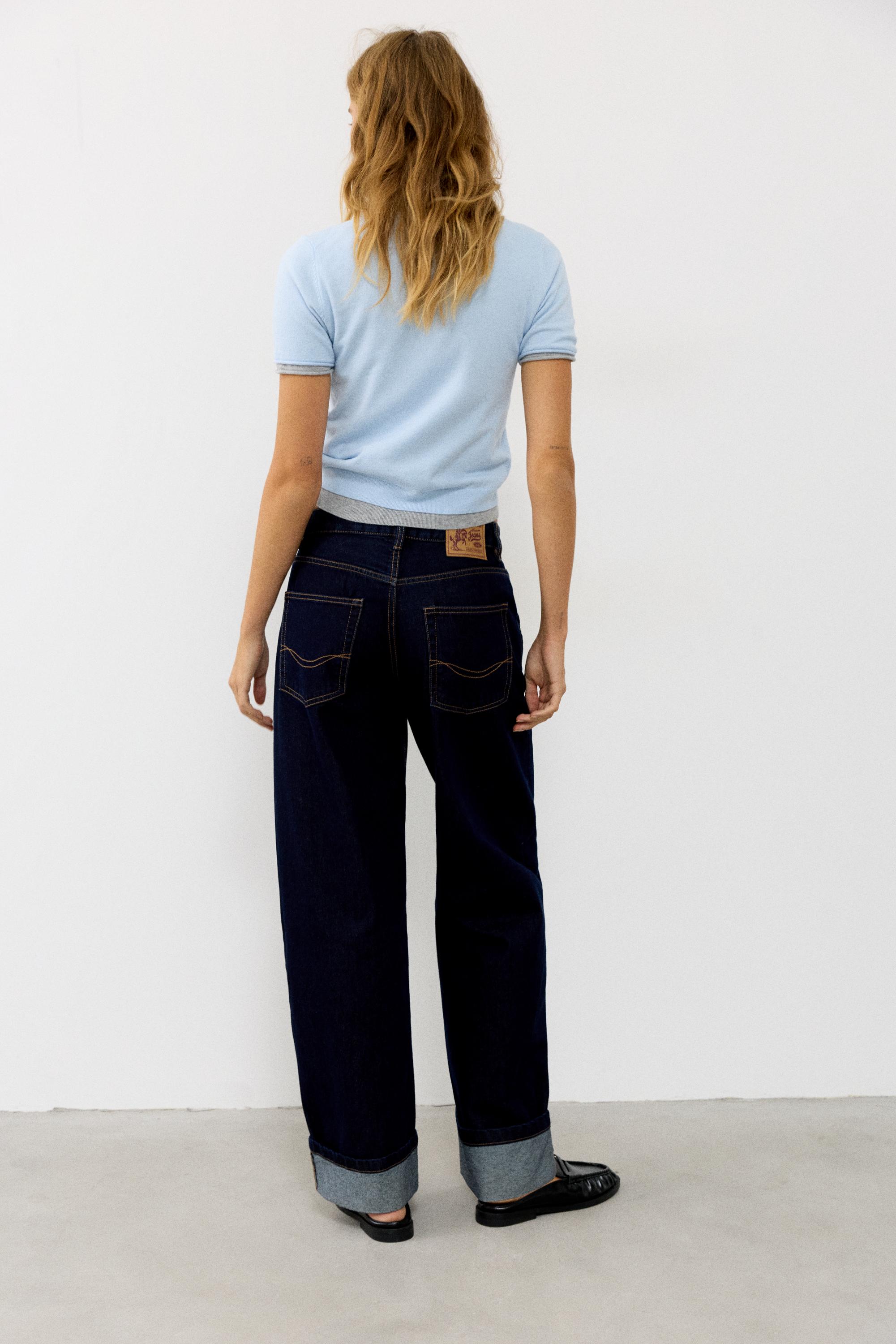 Fine knit short sleeve T-shirt — Pastel blue