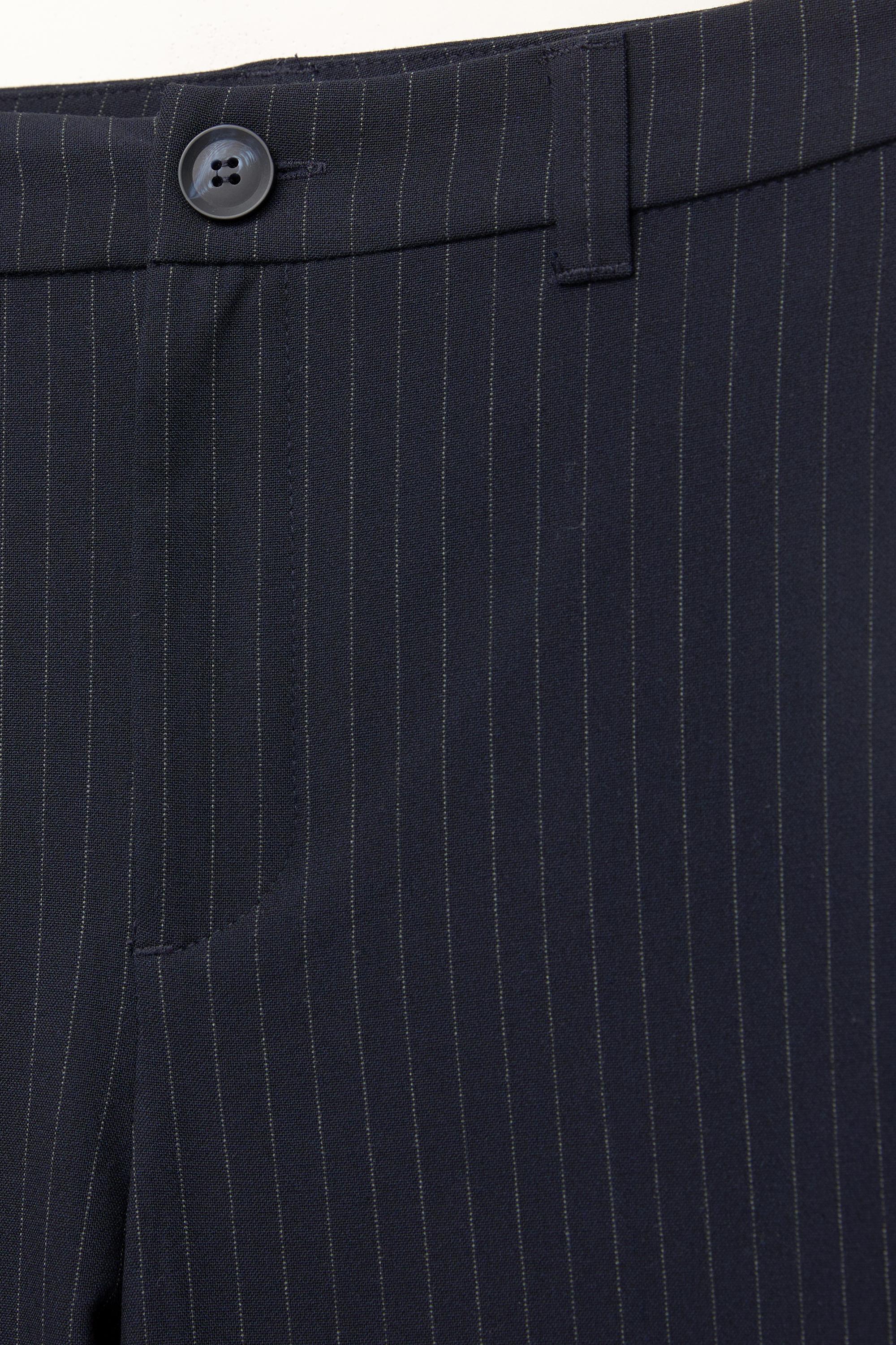 Smart high-waist straight-leg trousers — Striped