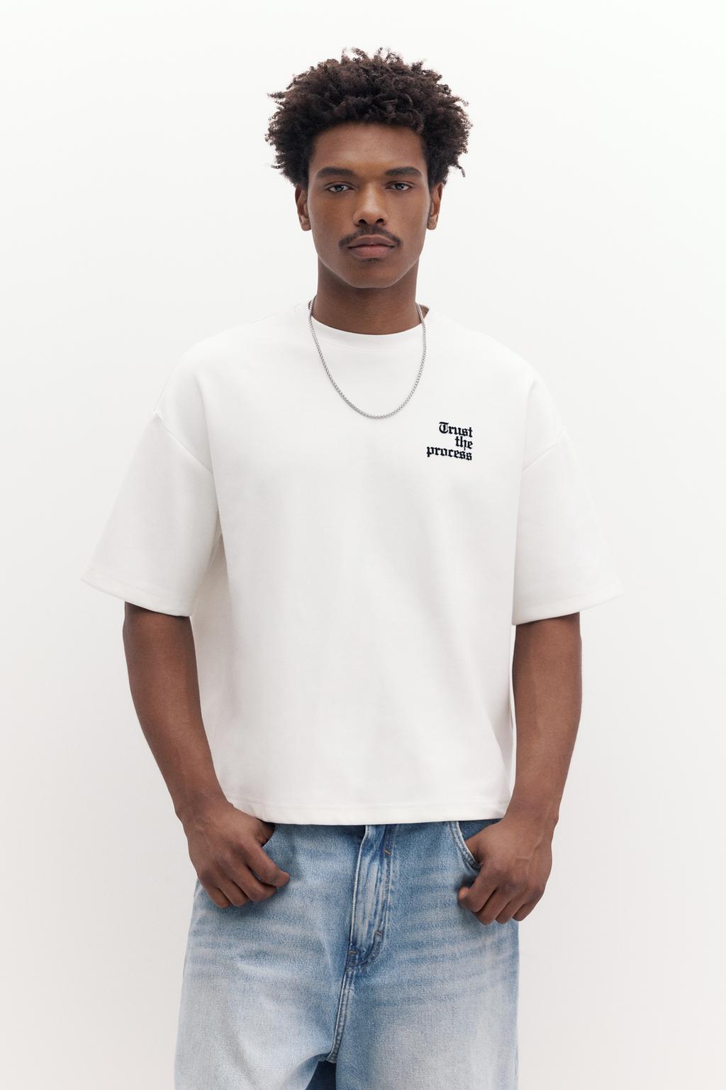 T-Shirt 'GOOD YEAR' Pull&Bear en Bleu Marine | ABOUT YOU
