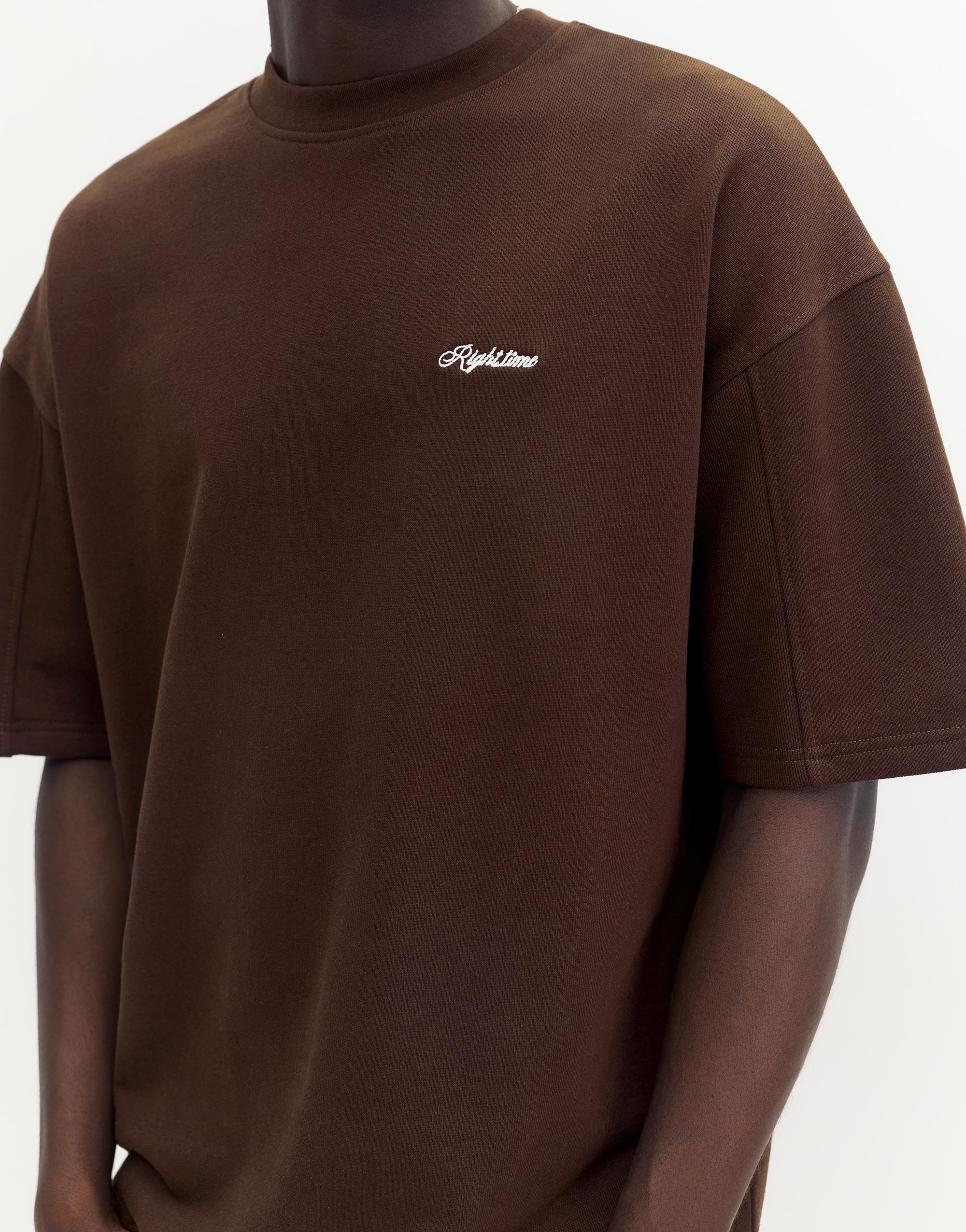 Embroidered short sleeve sweatshirt — Copper