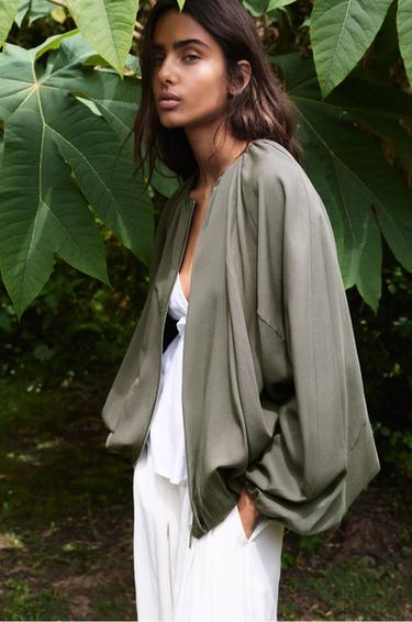 Balloon bomber jacket — Khaki 1