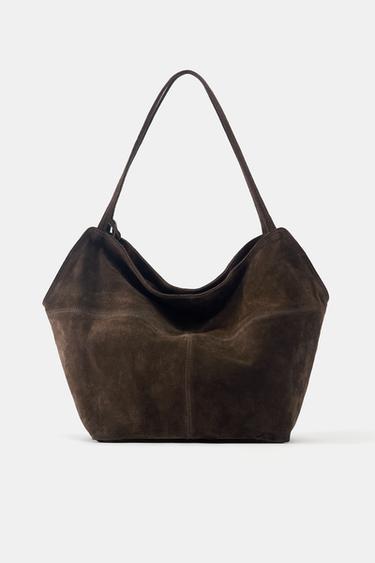 Leather shopper bag — Brown 1