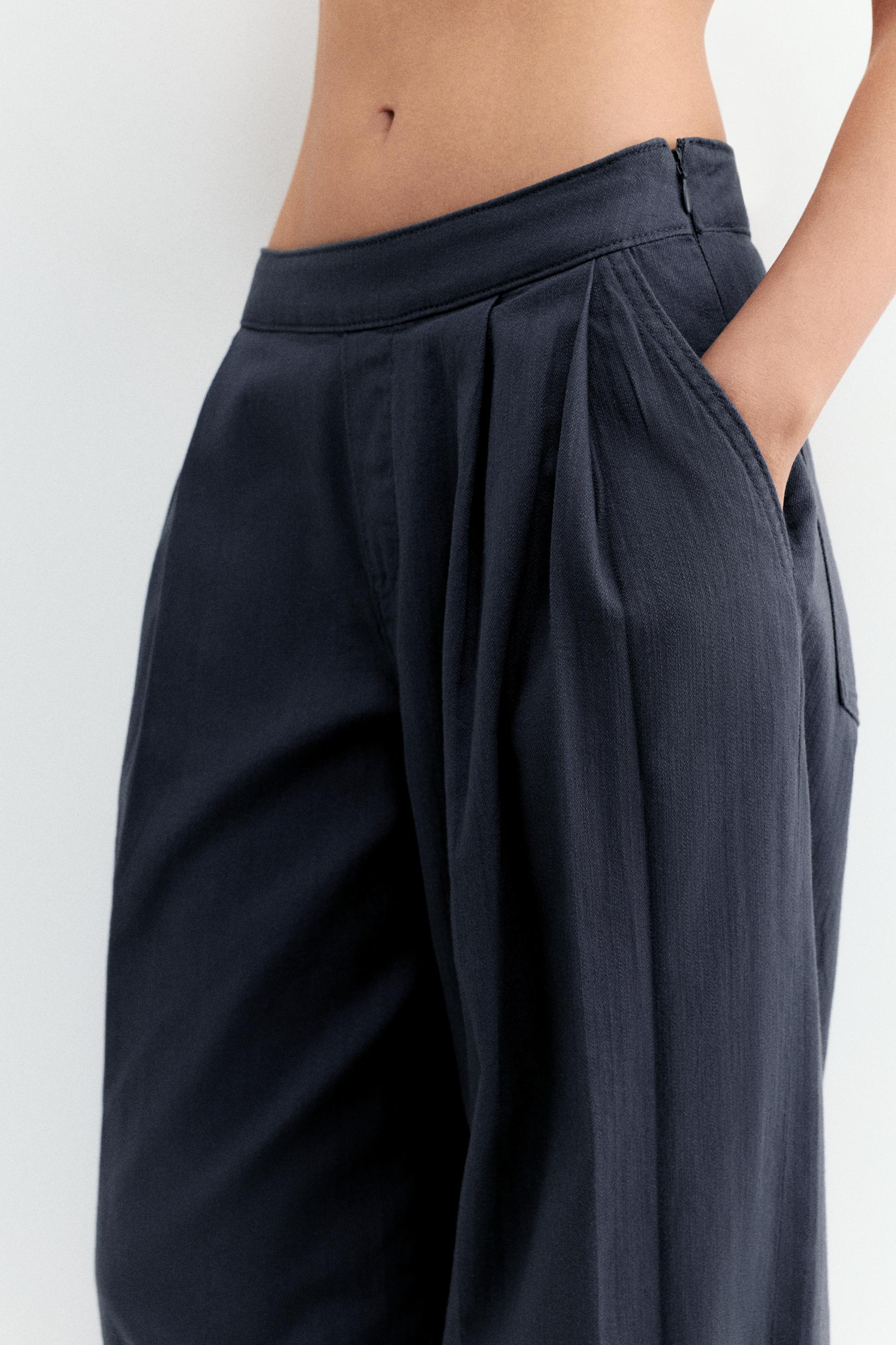 Rustic sarouel trousers — Grey blue