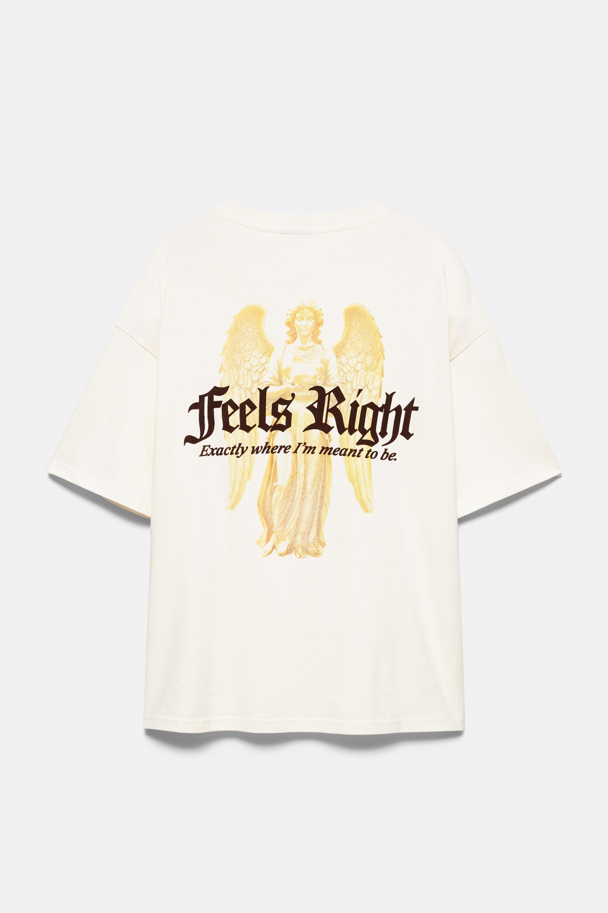 Relaxed fit slogan T-shirt — Sand