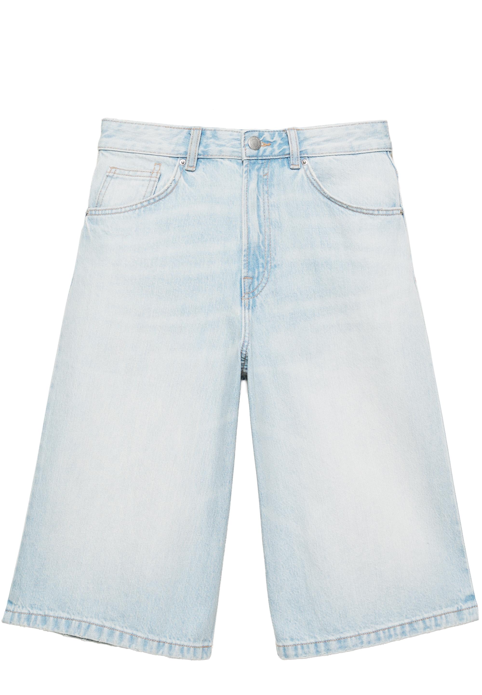 Low-rise denim jorts — Faded blue