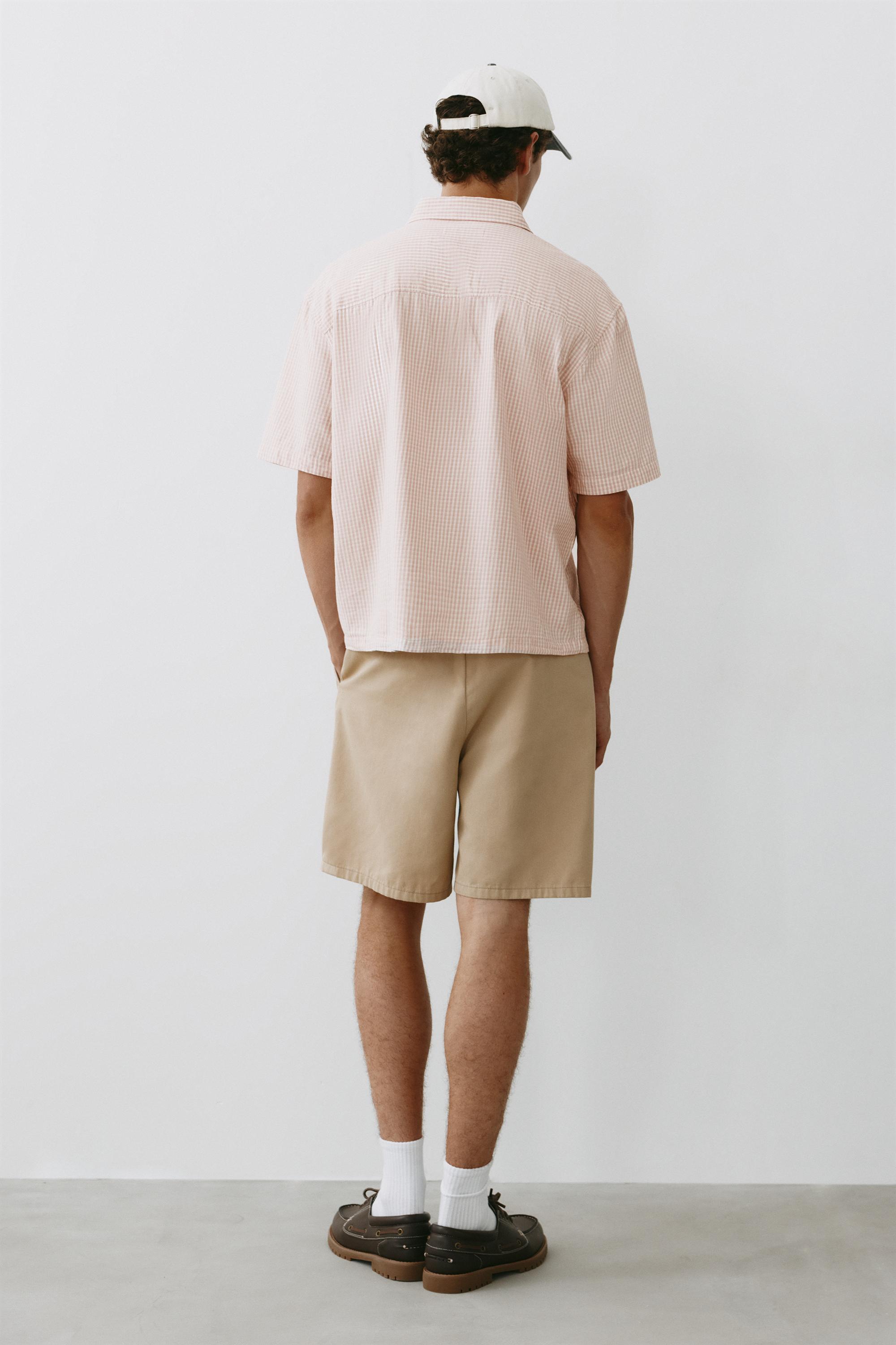 Short sleeve check shirt — Pink