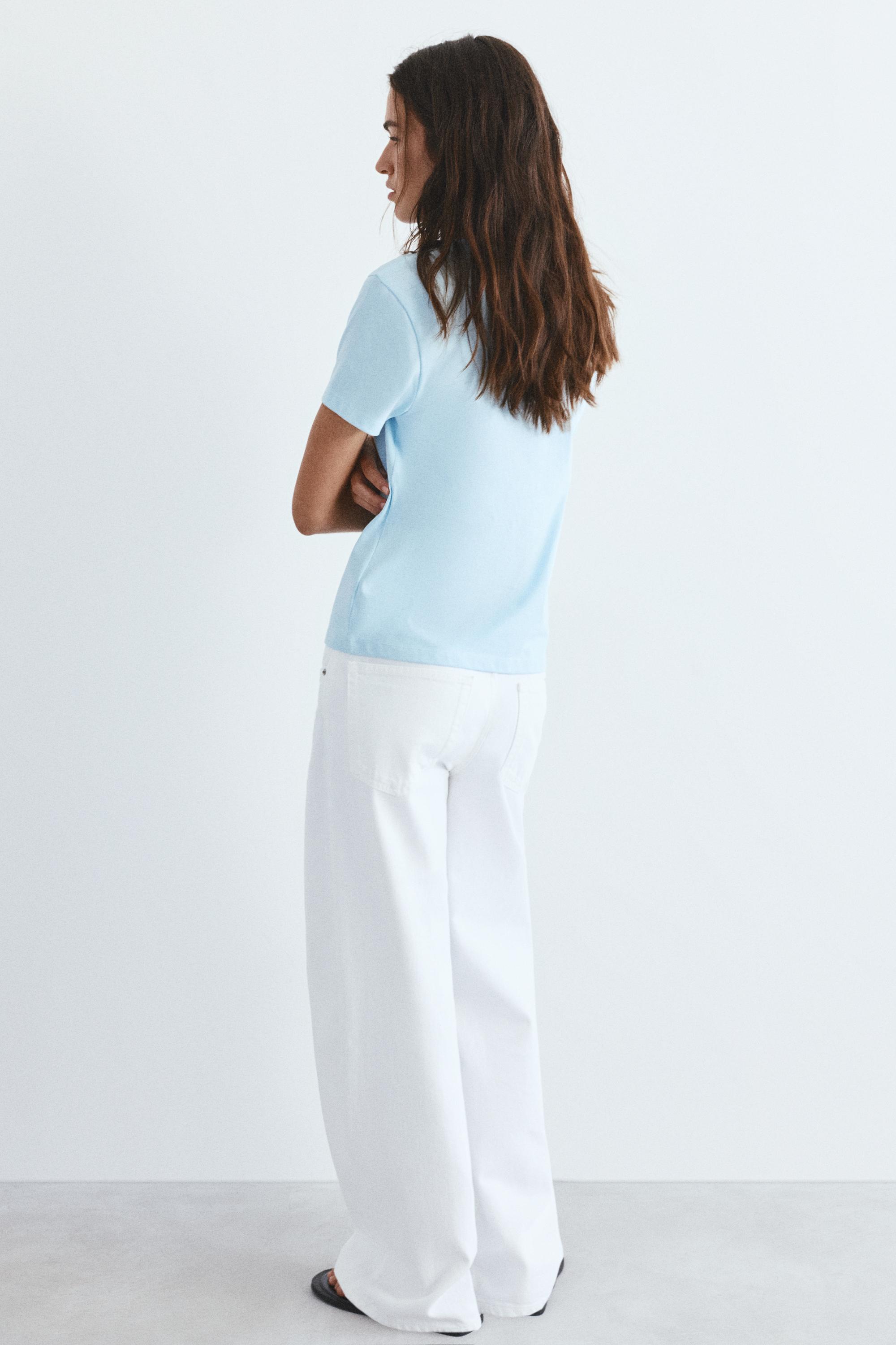 Short sleeve T-shirt 100% cotton — Sky blue