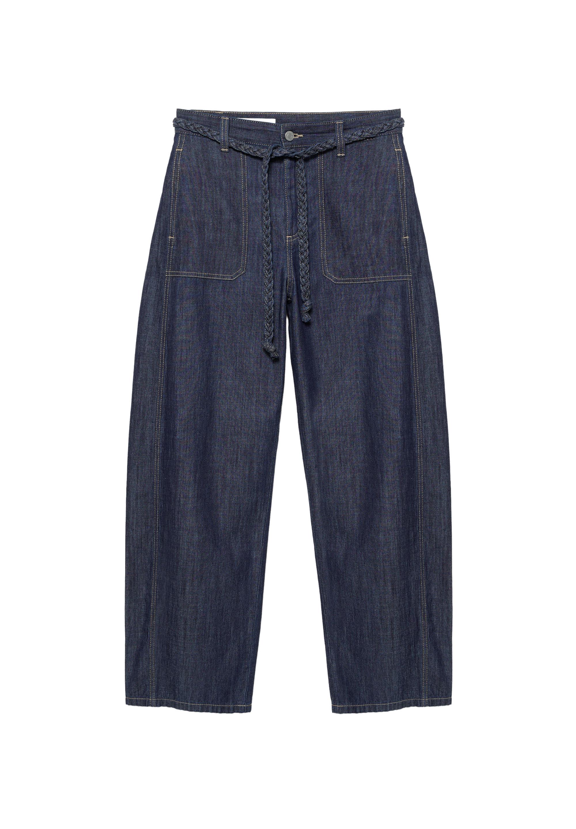 Balloon jeans with drawstring — Navy