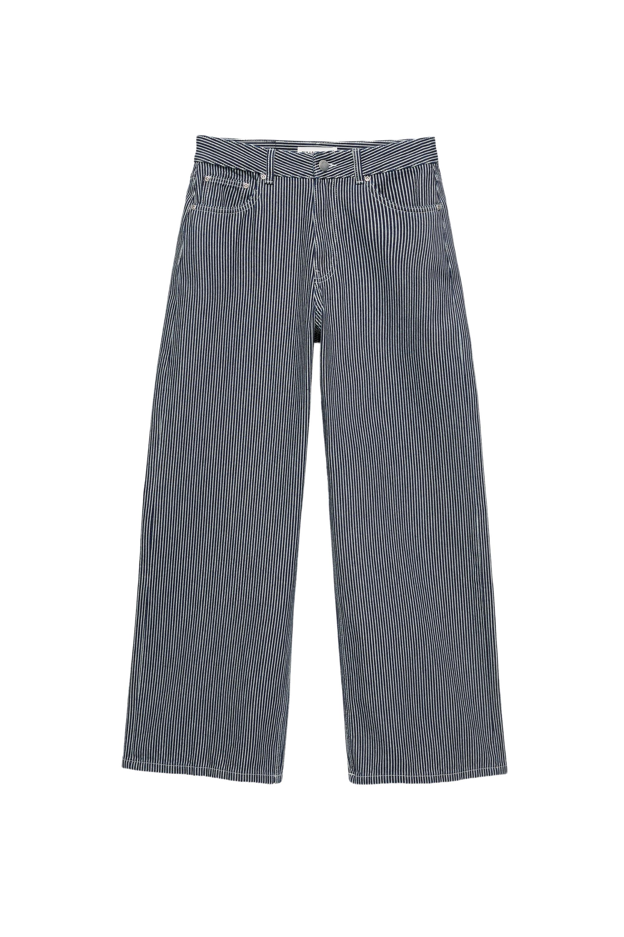 Pull&Bear Çizgili düşük bel baggy jean
