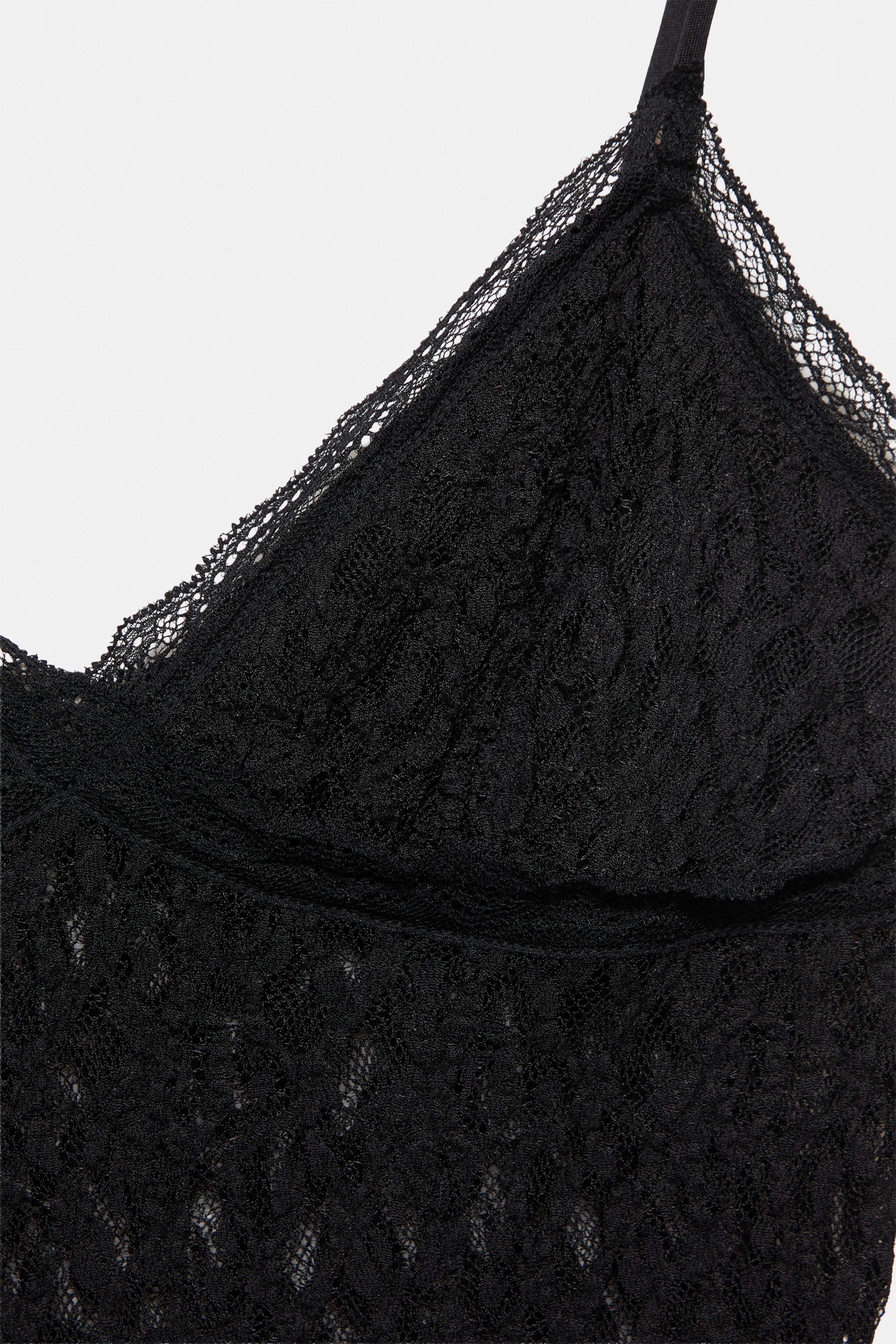 Strappy lace bodysuit — Black