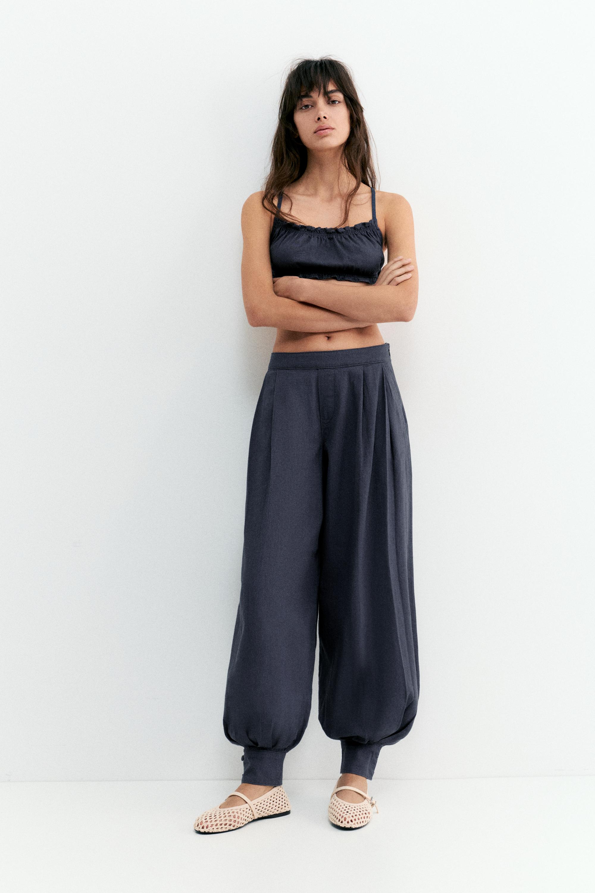 Pantaloni Da Gaucho Misto Lino